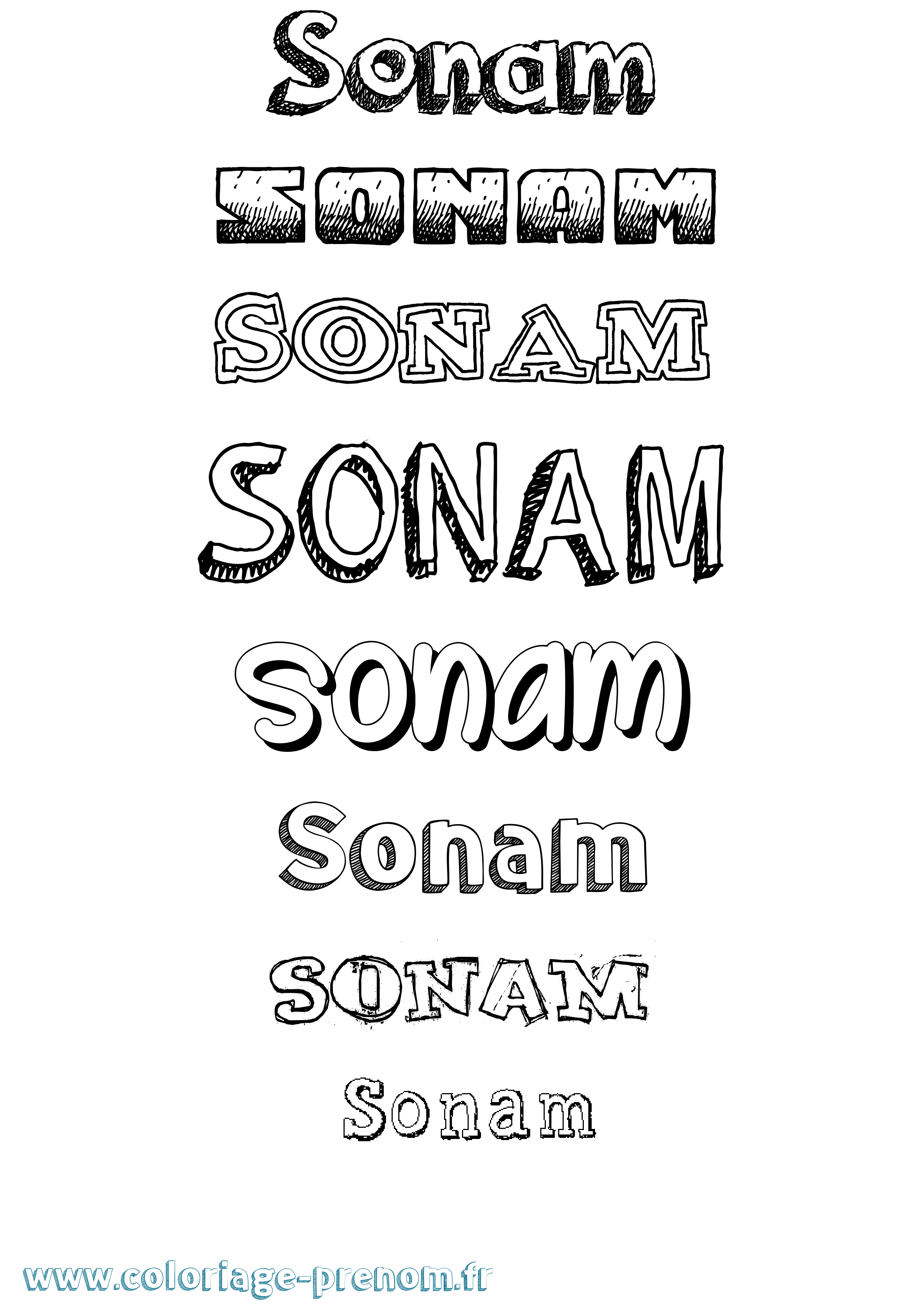 Coloriage Sonam Dessiné Coloriage prénom Sonam Dessiné