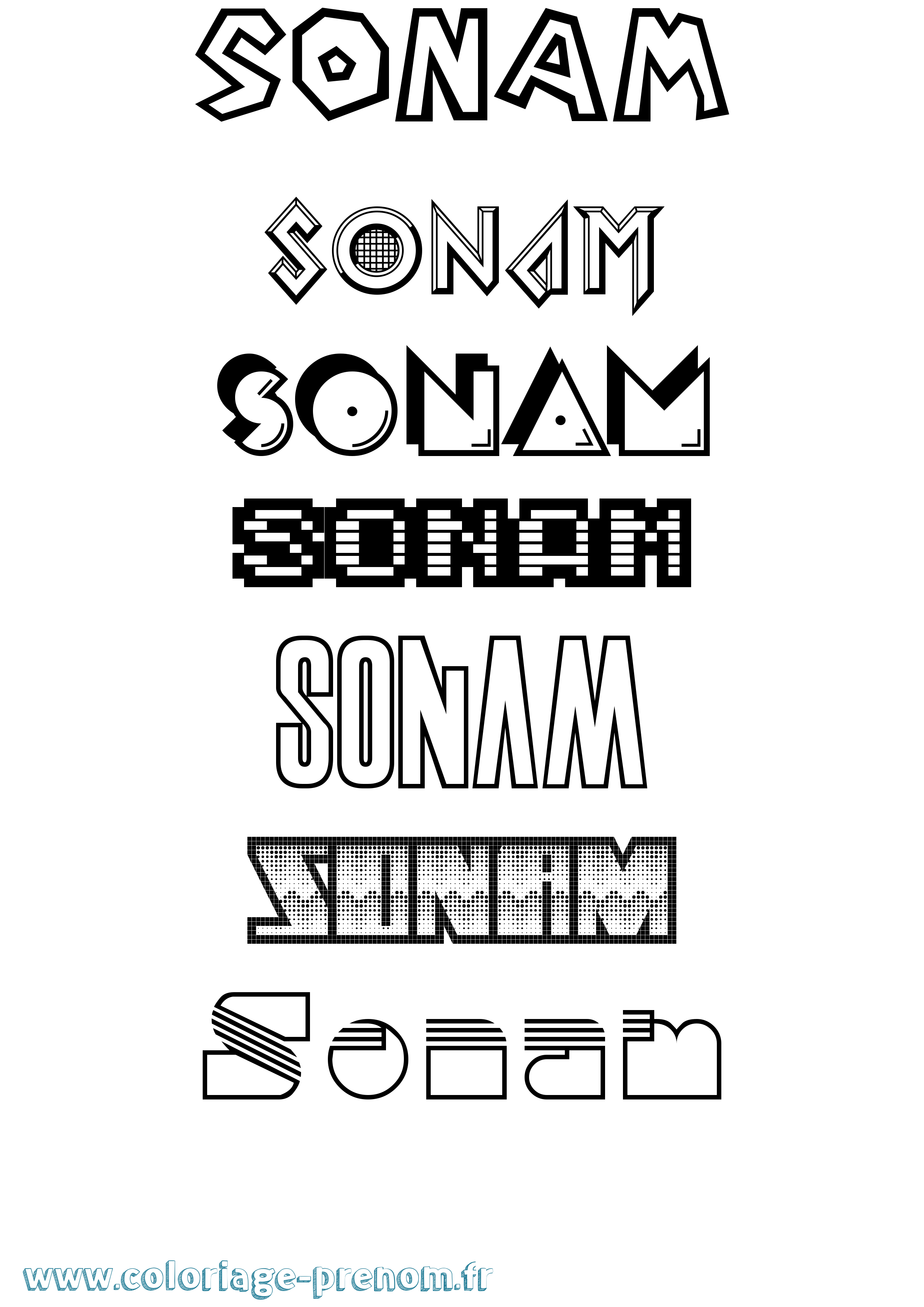 Coloriage Sonam Jeux Vidéos Coloriage prénom Sonam Jeux Vidéos