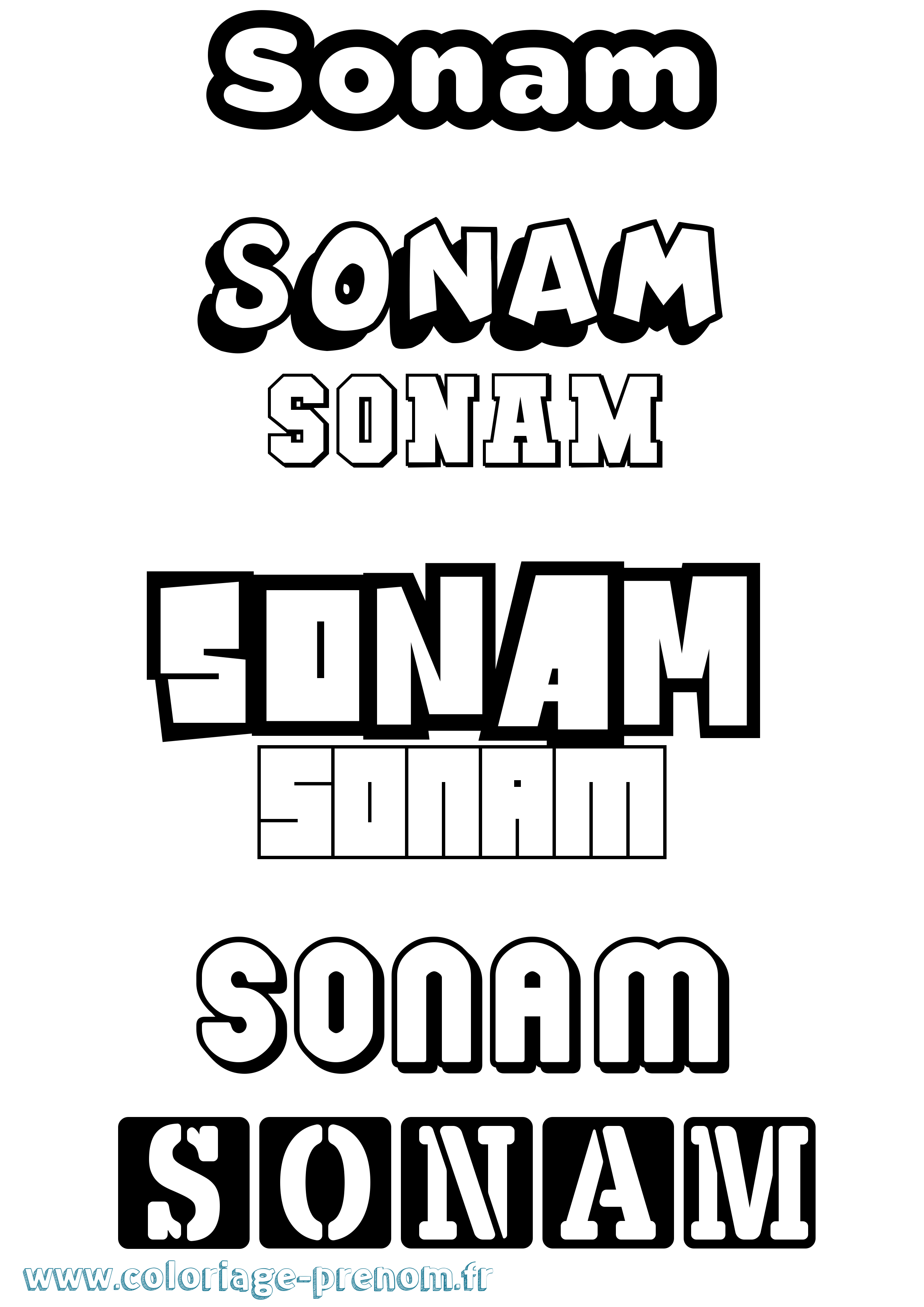 Coloriage Sonam Simple Coloriage prénom Sonam Simple