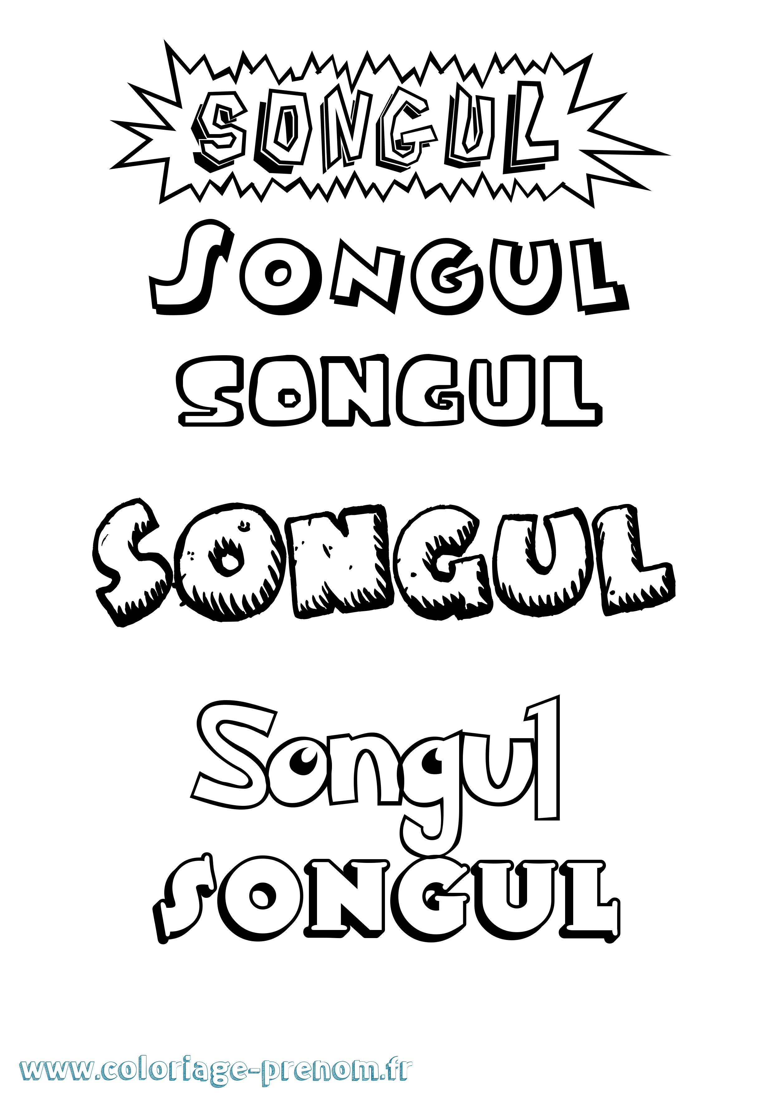 Coloriage Songul Dessin Animé Coloriage prénom Songul Dessin Animé