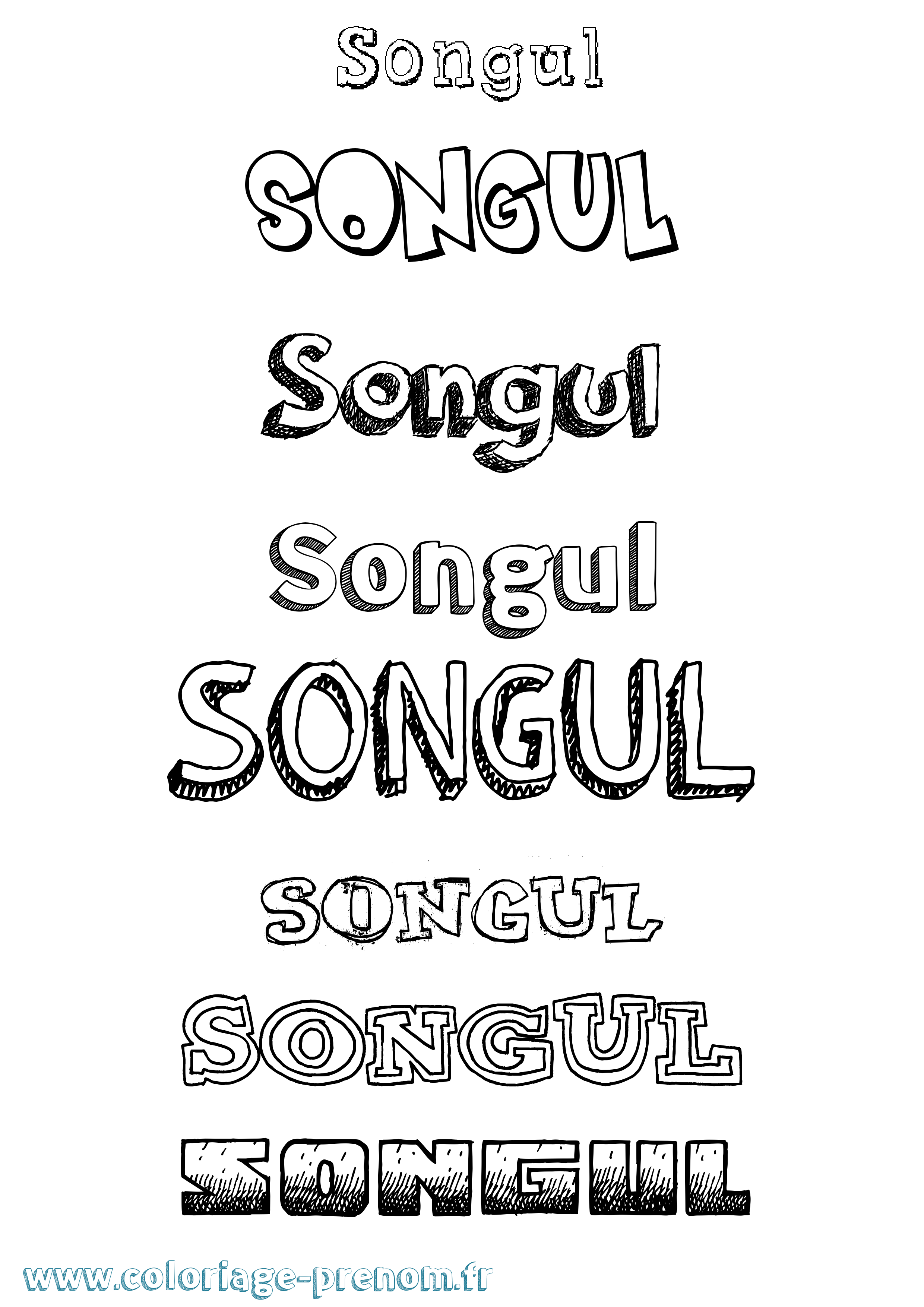 Coloriage Songul Dessiné Coloriage prénom Songul Dessiné