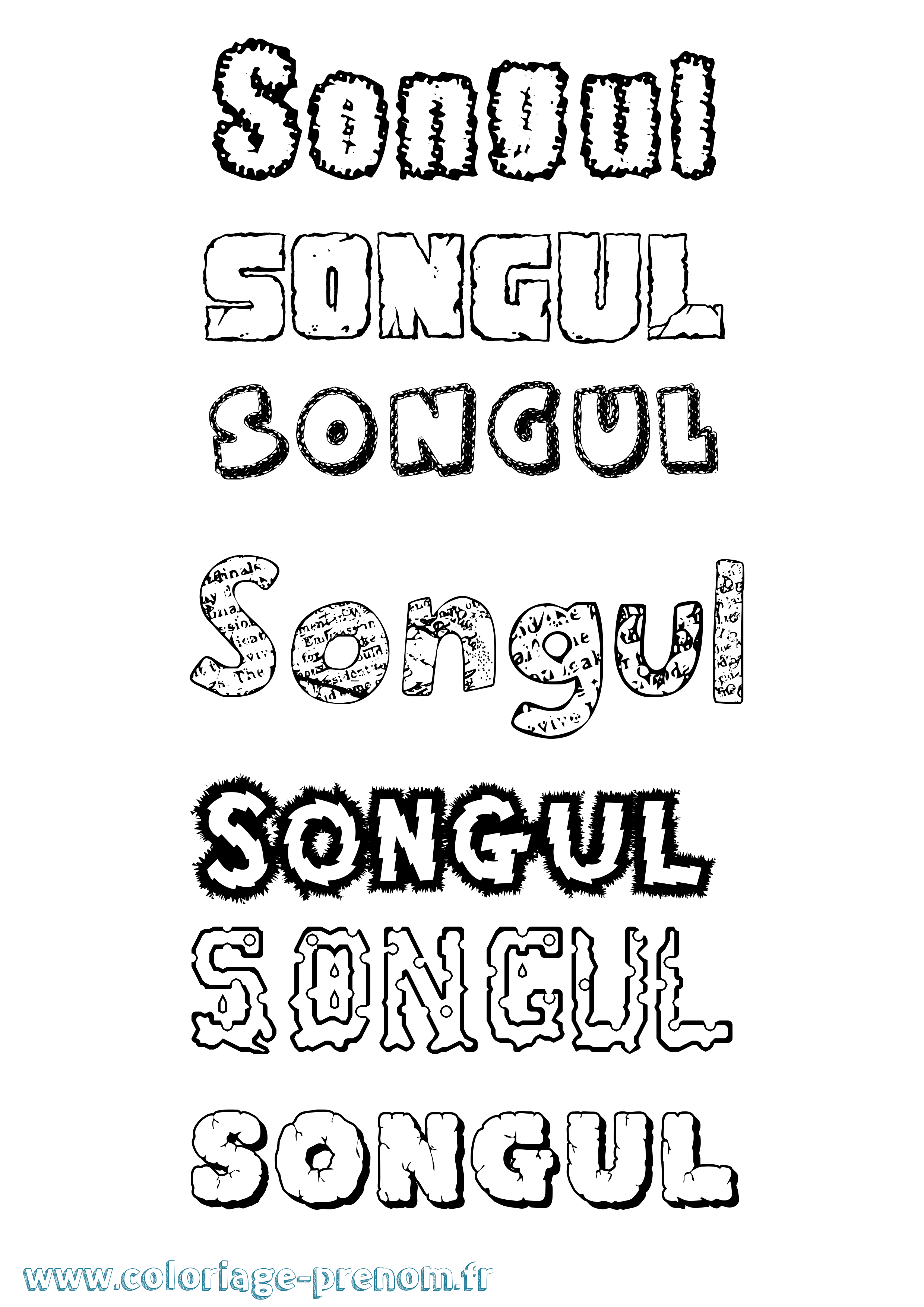 Coloriage Songul Destructuré Coloriage prénom Songul Destructuré