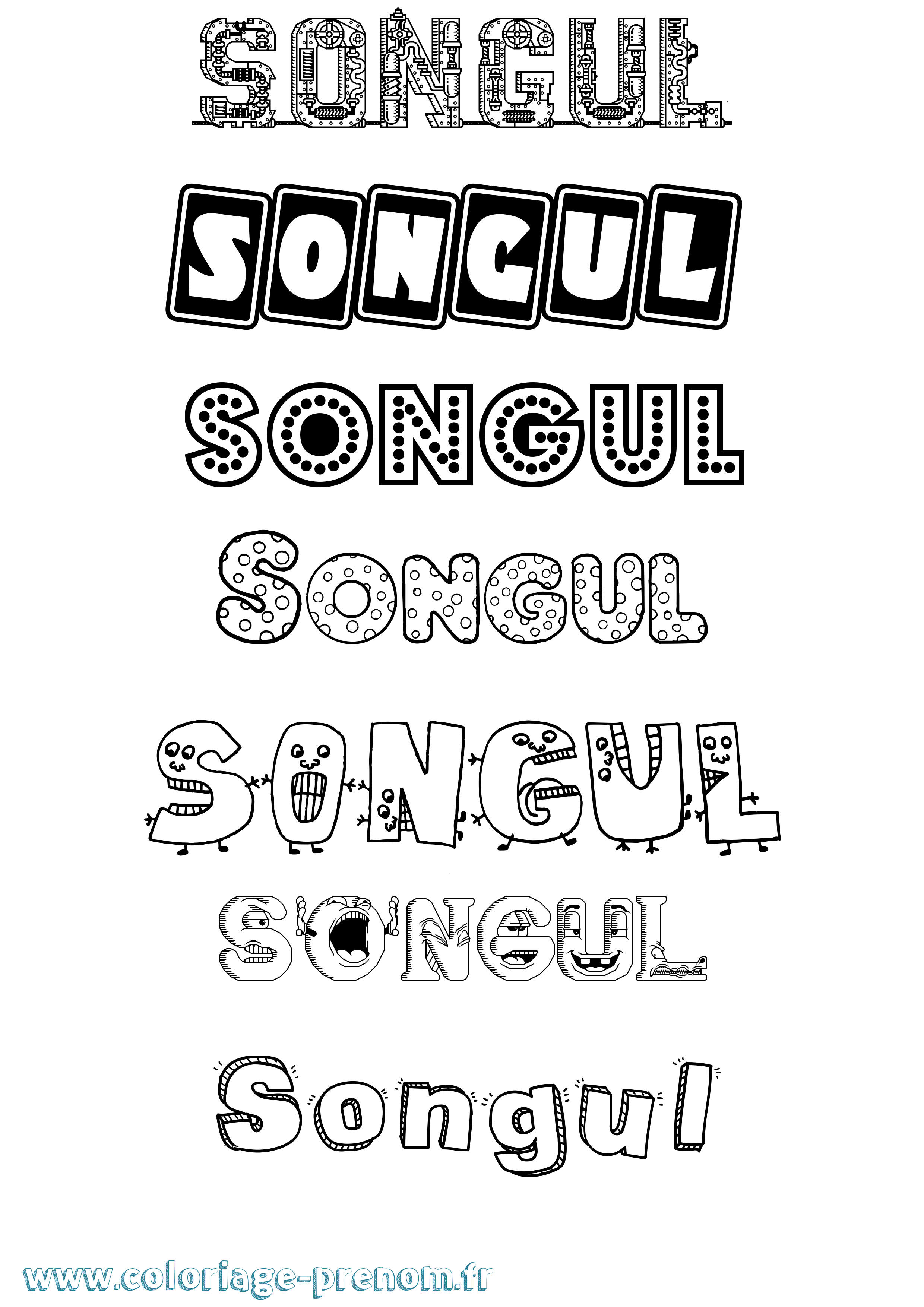 Coloriage Songul Fun Coloriage prénom Songul Fun