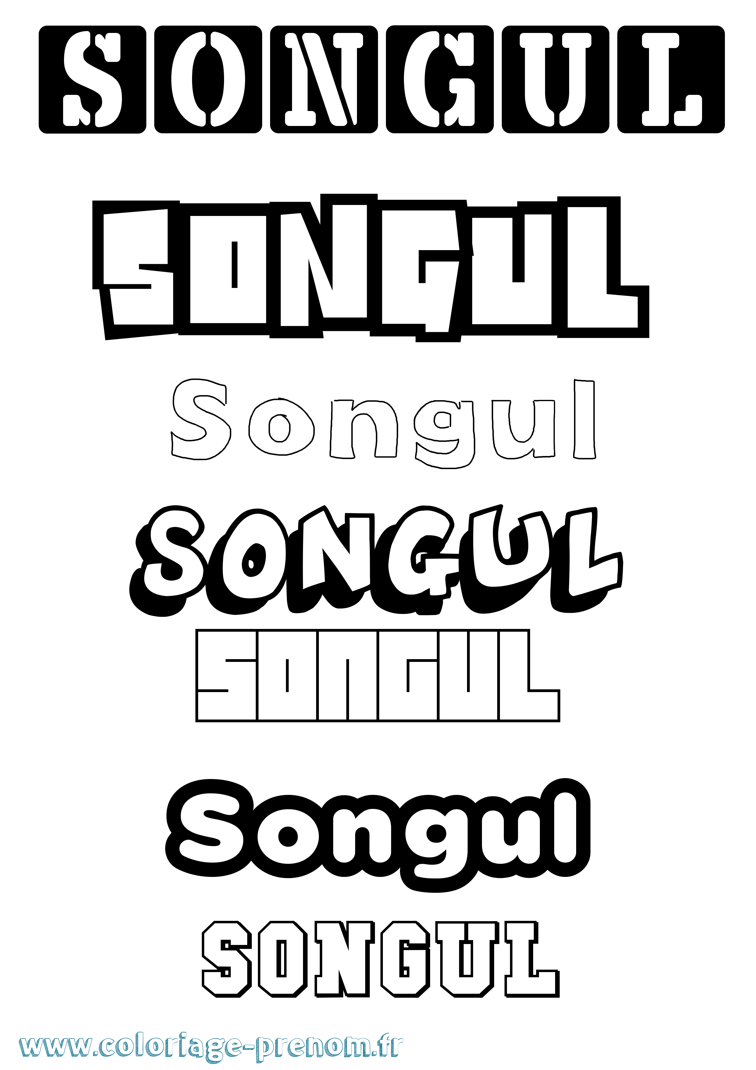 Coloriage Songul Simple Coloriage prénom Songul Simple