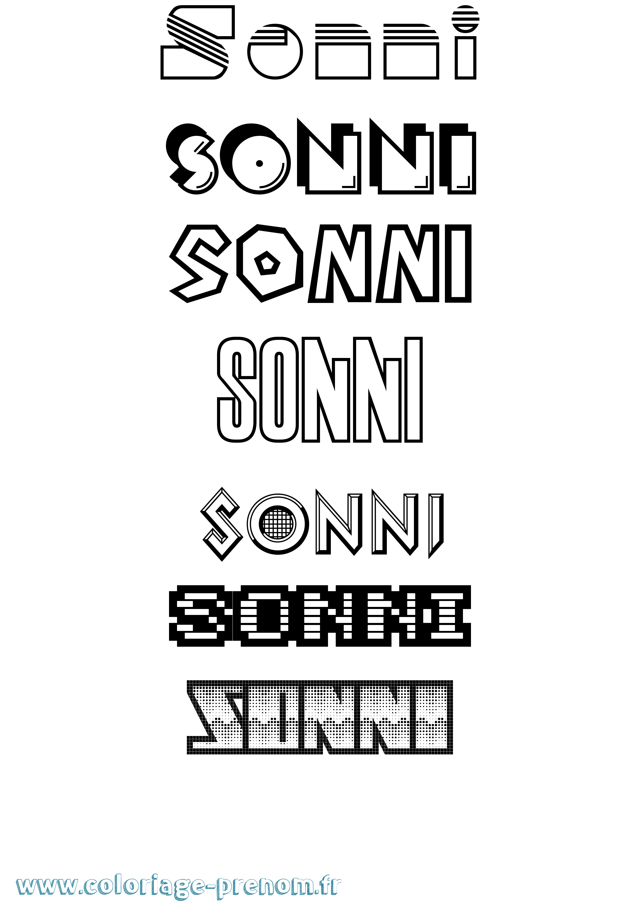 Coloriage Sonni Jeux Vidéos Coloriage prénom Sonni Jeux Vidéos
