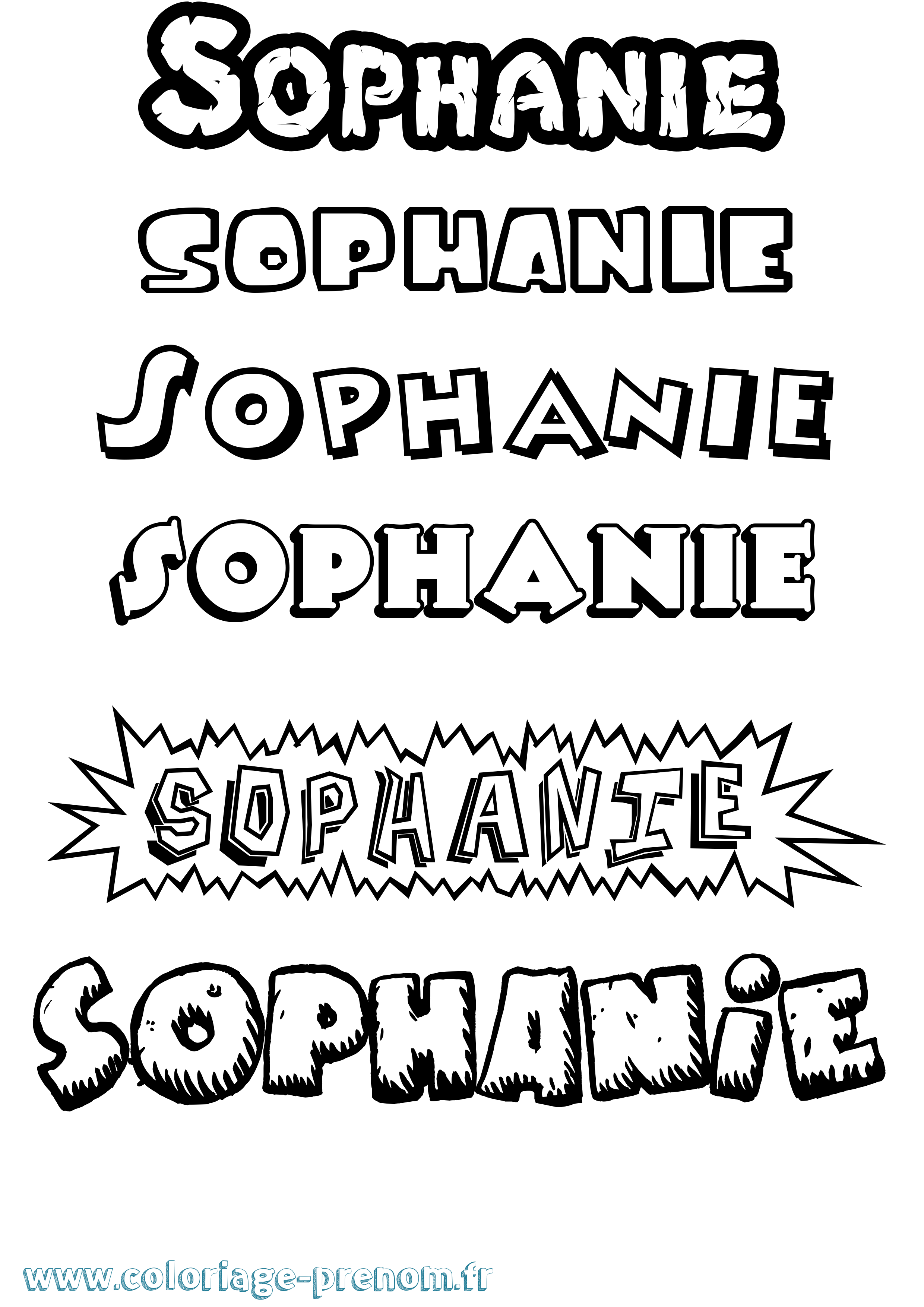 Coloriage Sophanie Dessin Animé Coloriage prénom Sophanie Dessin Animé
