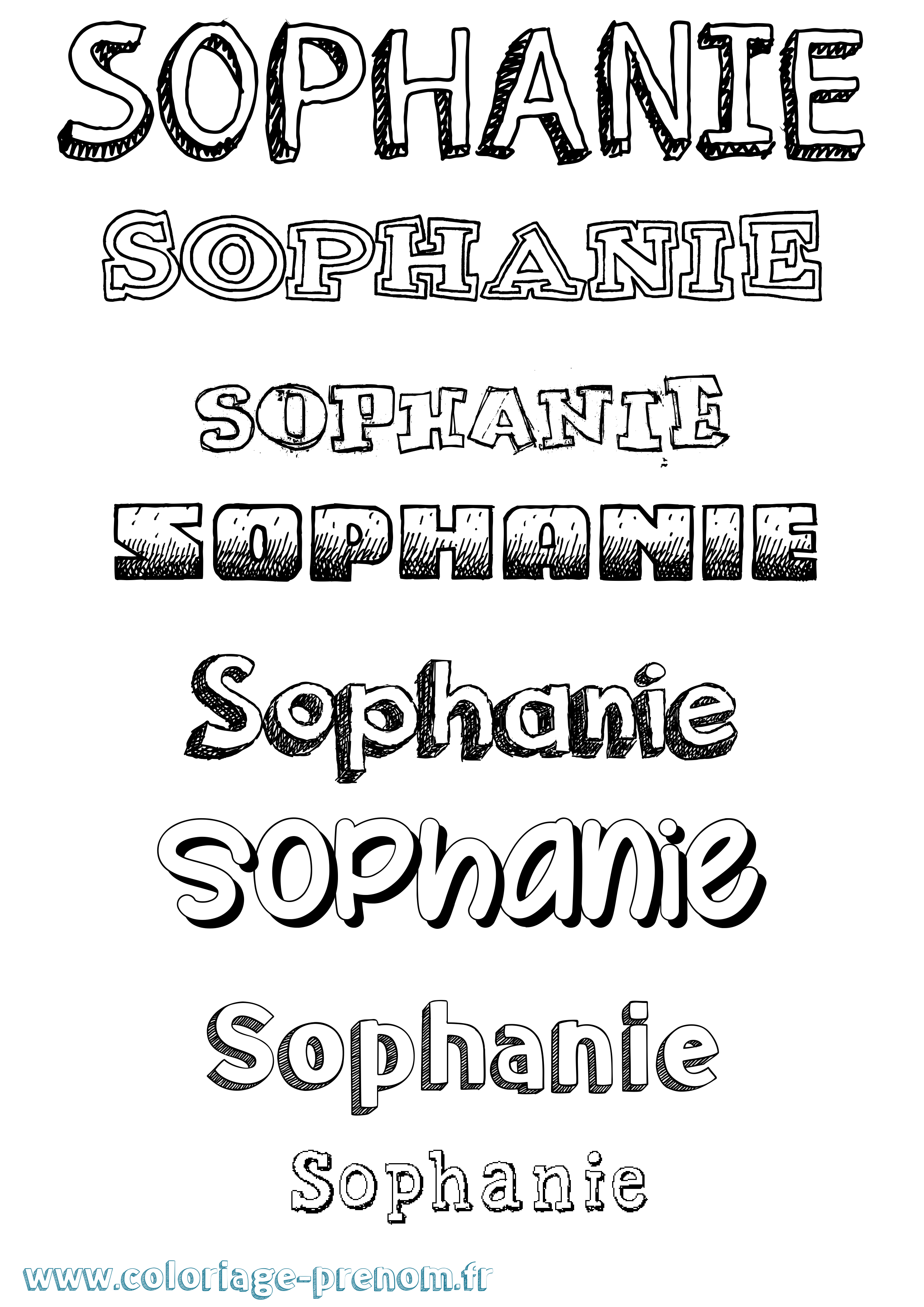 Coloriage Sophanie Dessiné Coloriage prénom Sophanie Dessiné