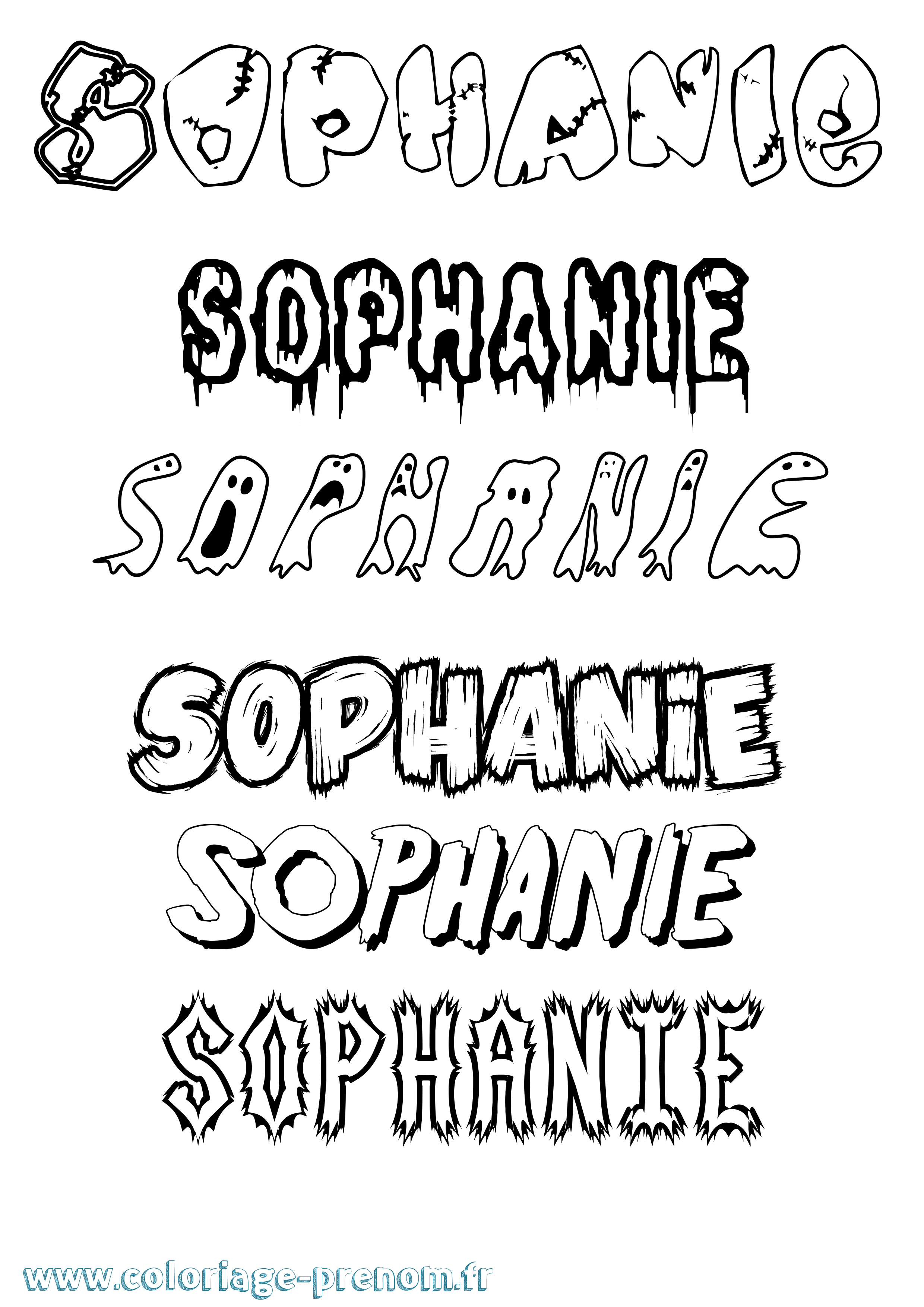 Coloriage Sophanie Frisson Coloriage prénom Sophanie Frisson