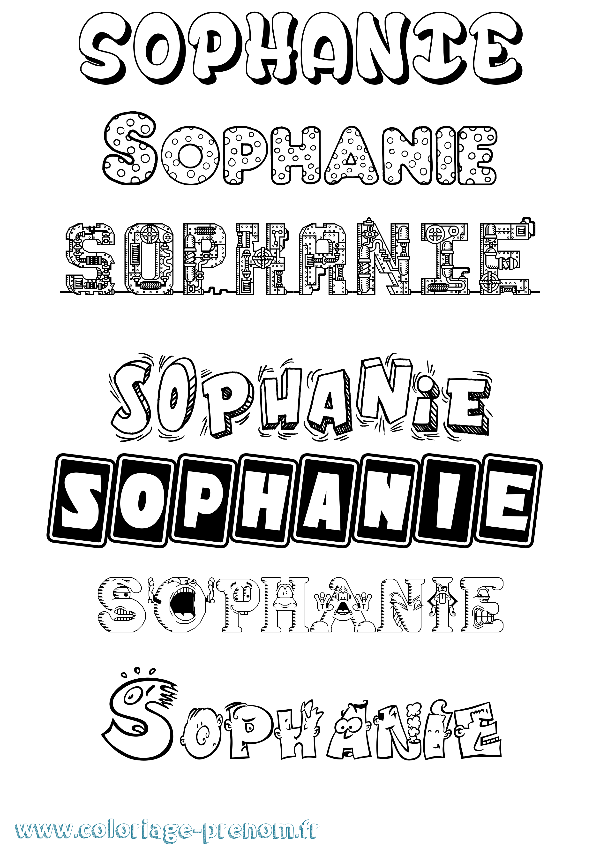 Coloriage Sophanie Fun Coloriage prénom Sophanie Fun