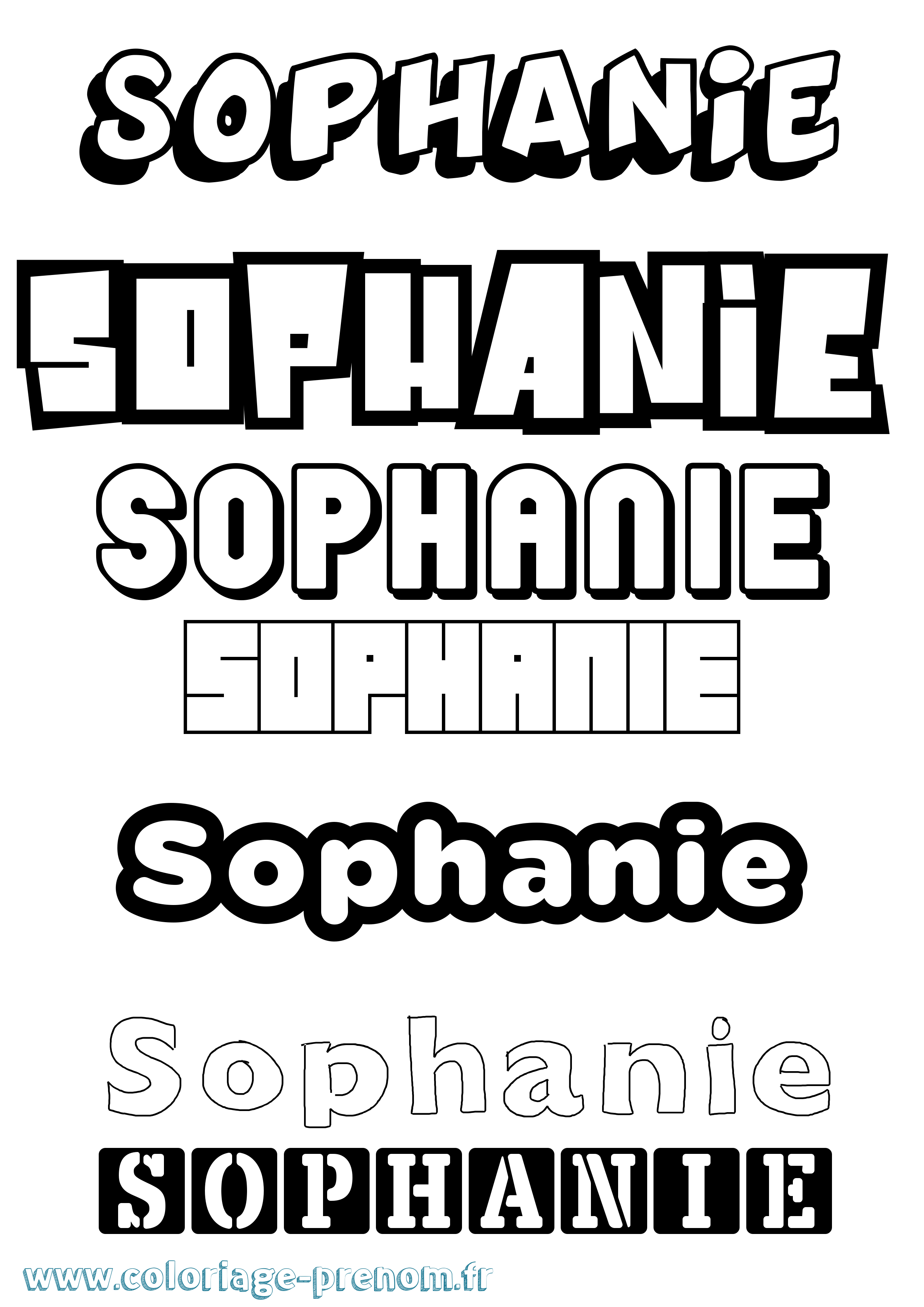 Coloriage Sophanie Simple Coloriage prénom Sophanie Simple