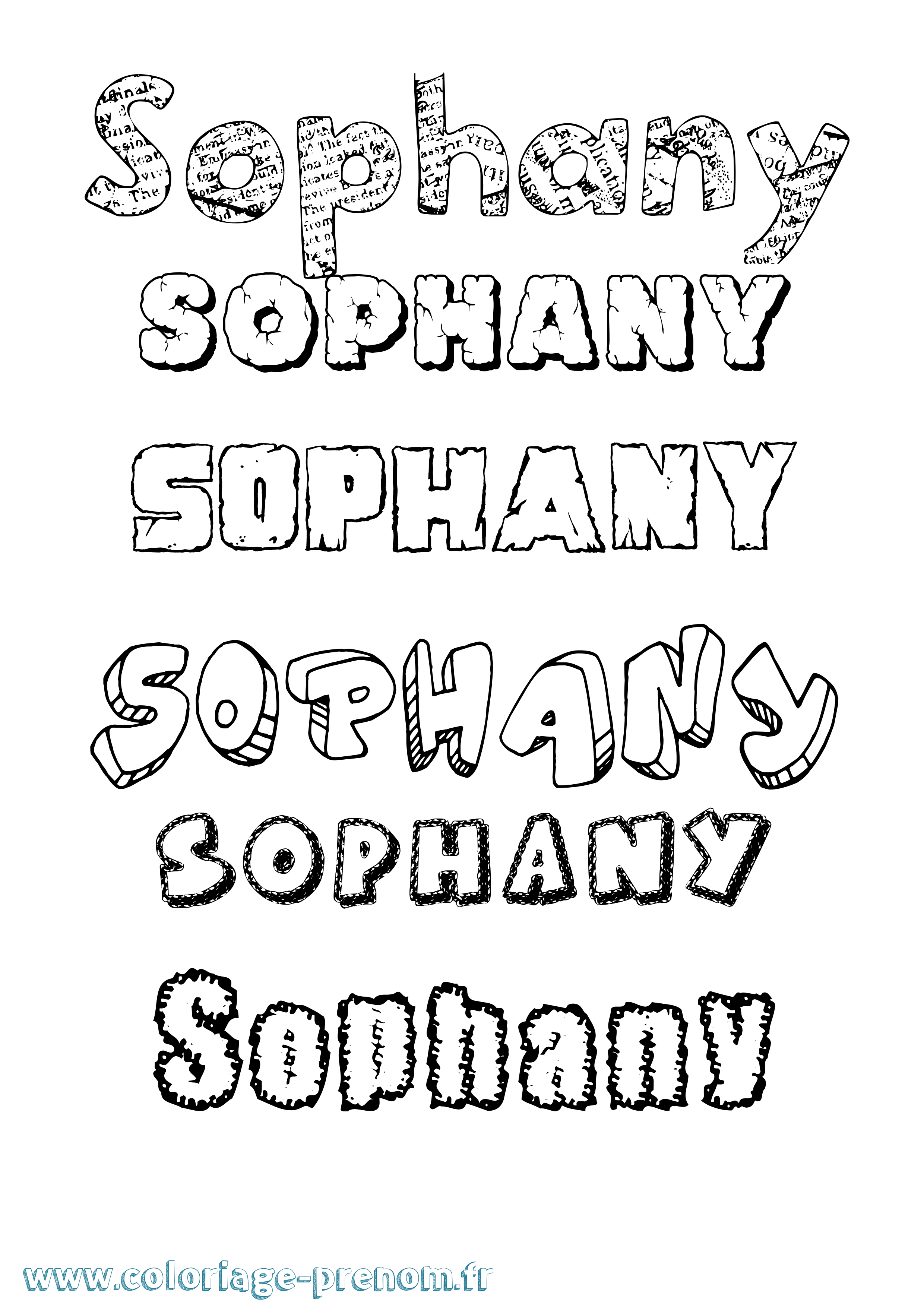 Coloriage Sophany Destructuré Coloriage prénom Sophany Destructuré