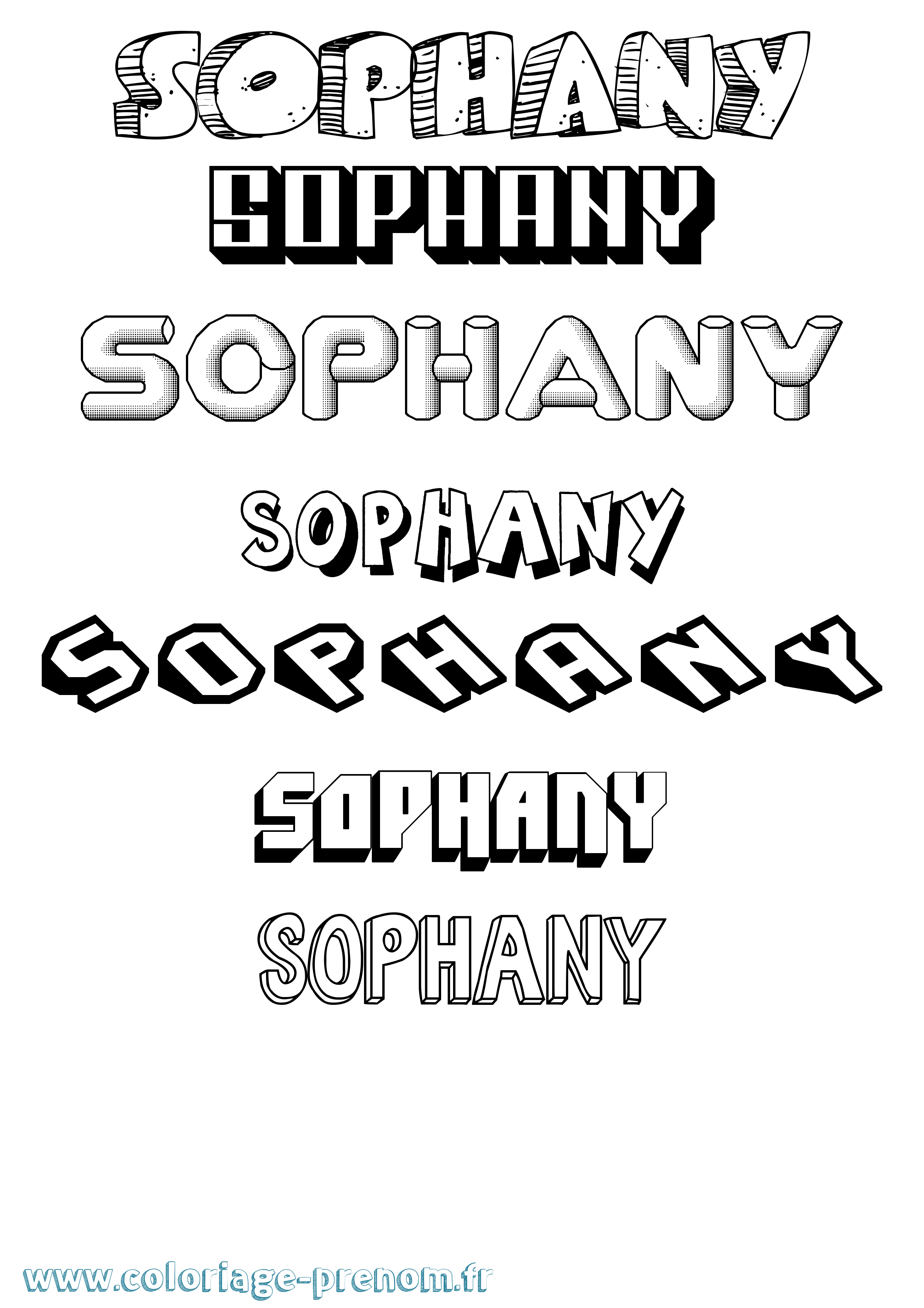 Coloriage Sophany Effet 3D Coloriage prénom Sophany Effet 3D