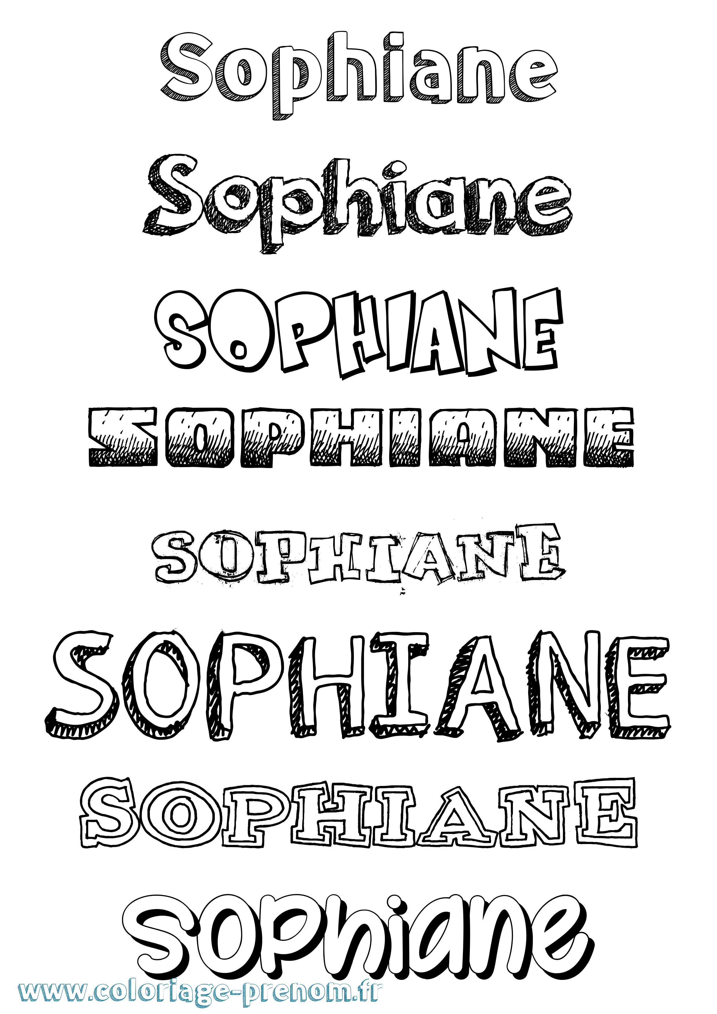 Coloriage Sophiane Dessiné Coloriage prénom Sophiane Dessiné