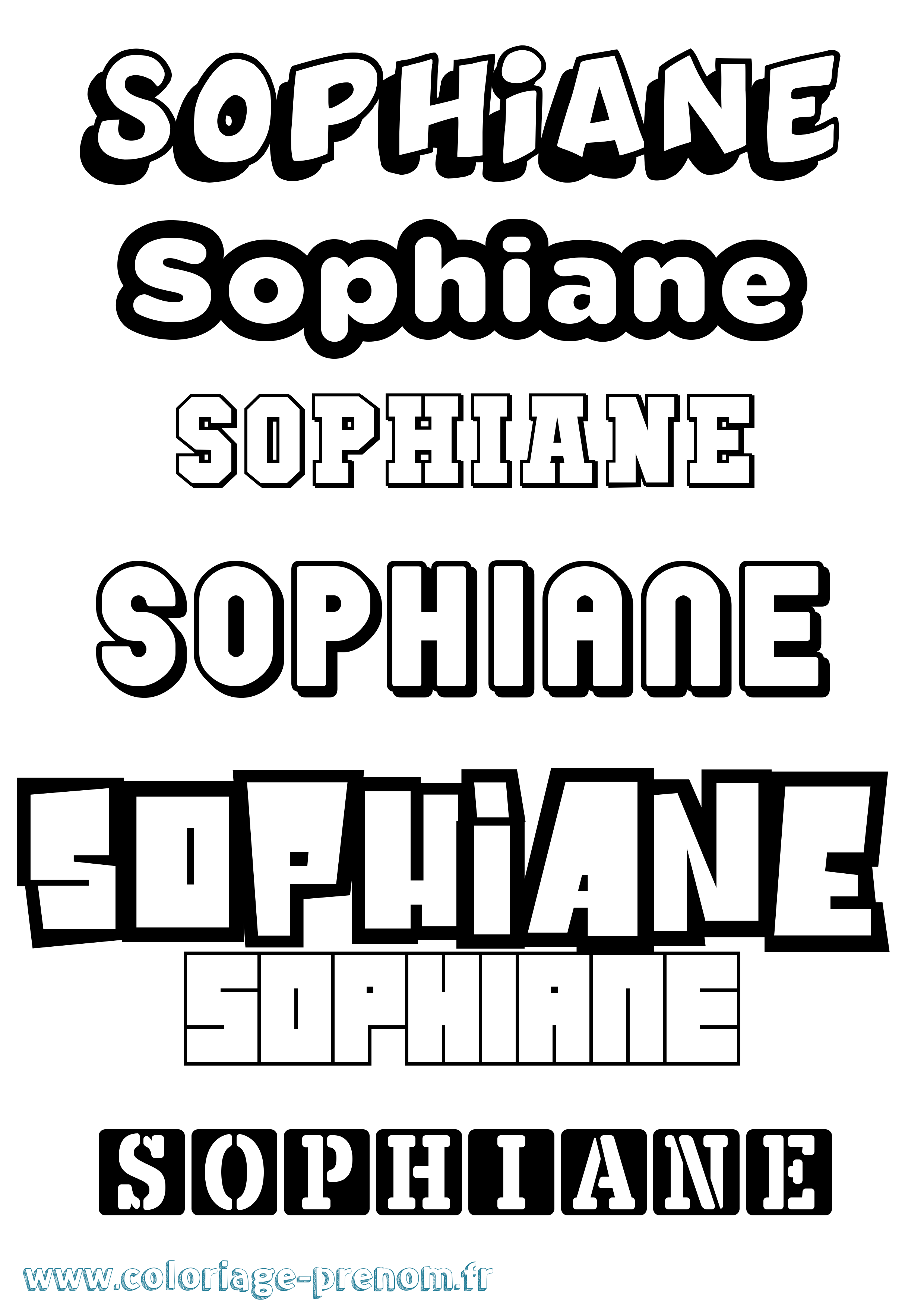 Coloriage Sophiane Simple Coloriage prénom Sophiane Simple