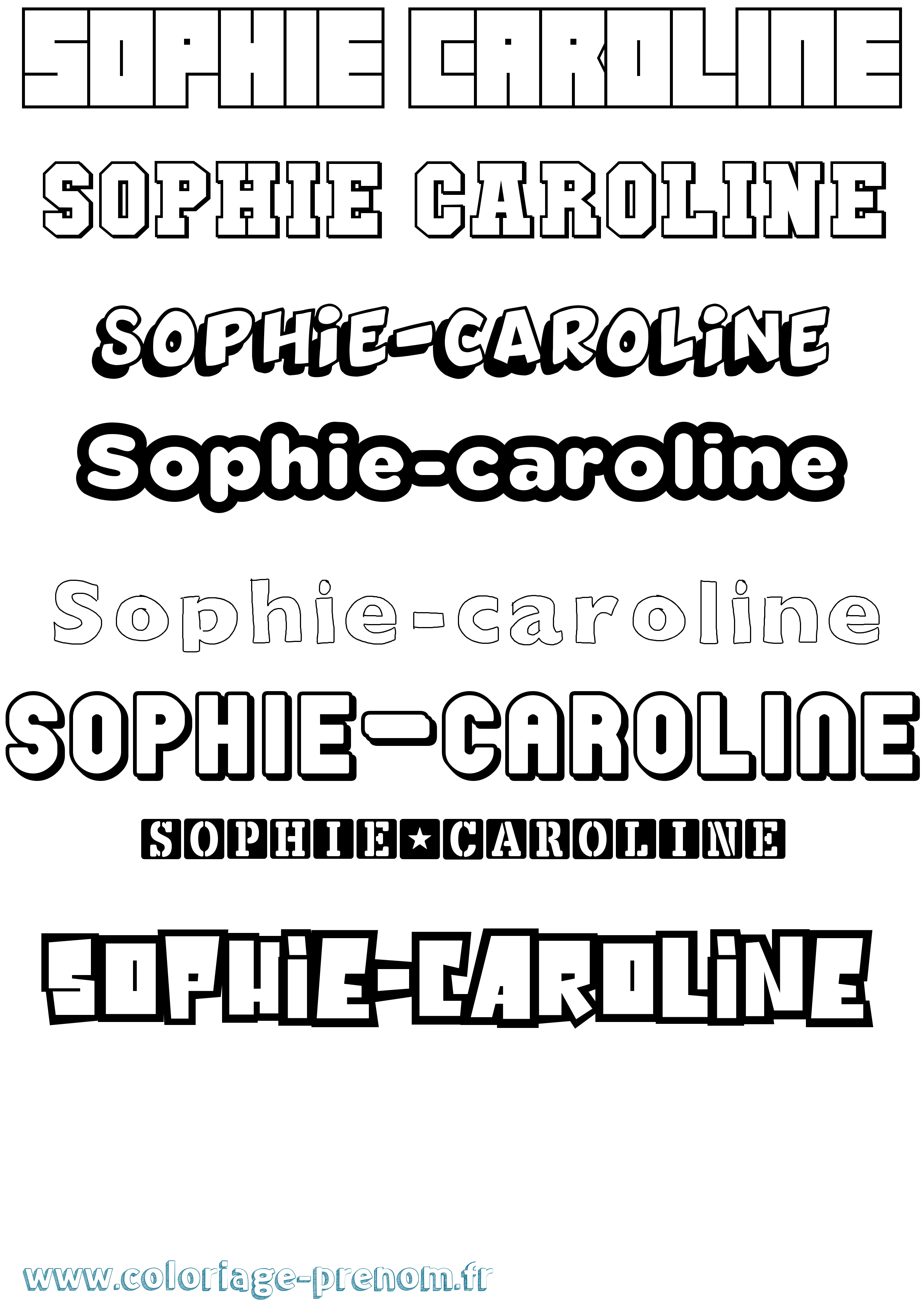 Coloriage Sophie-Caroline Simple Coloriage prénom Sophie-Caroline Simple