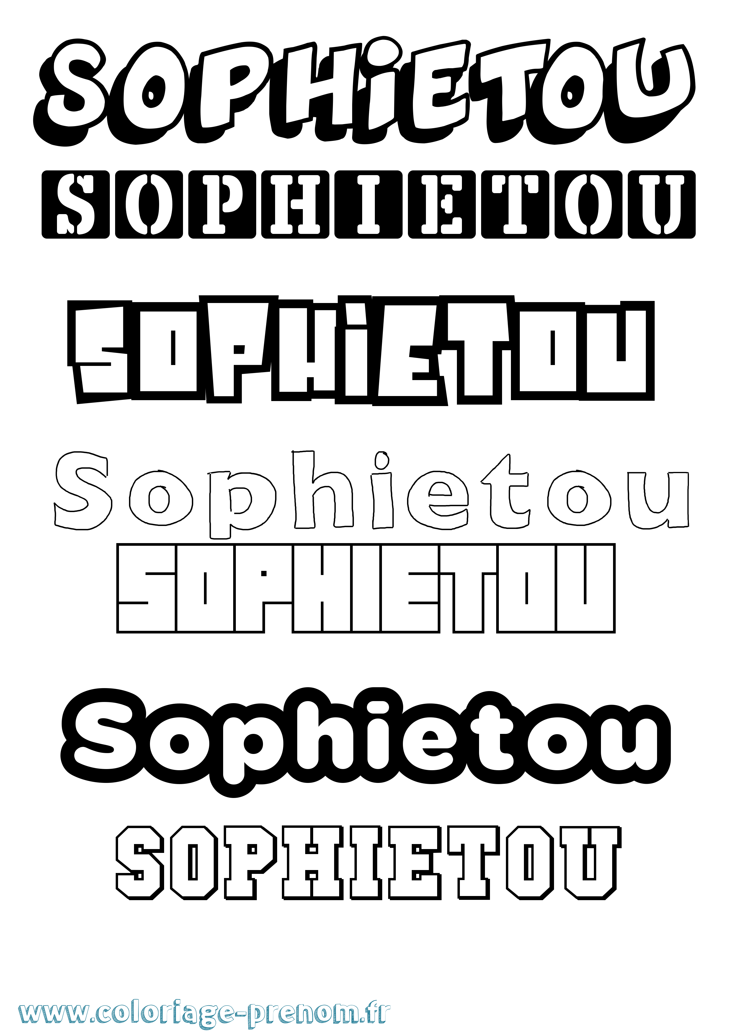 Coloriage Sophietou Simple Coloriage prénom Sophietou Simple