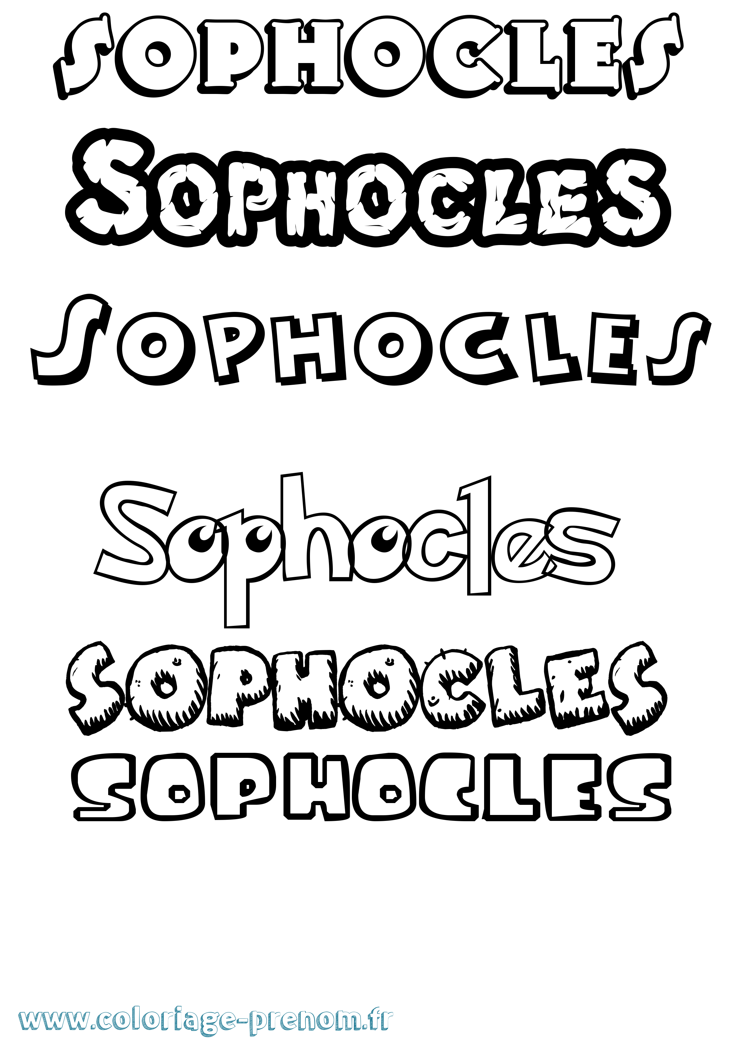 Coloriage Sophocles Dessin Animé Coloriage prénom Sophocles Dessin Animé