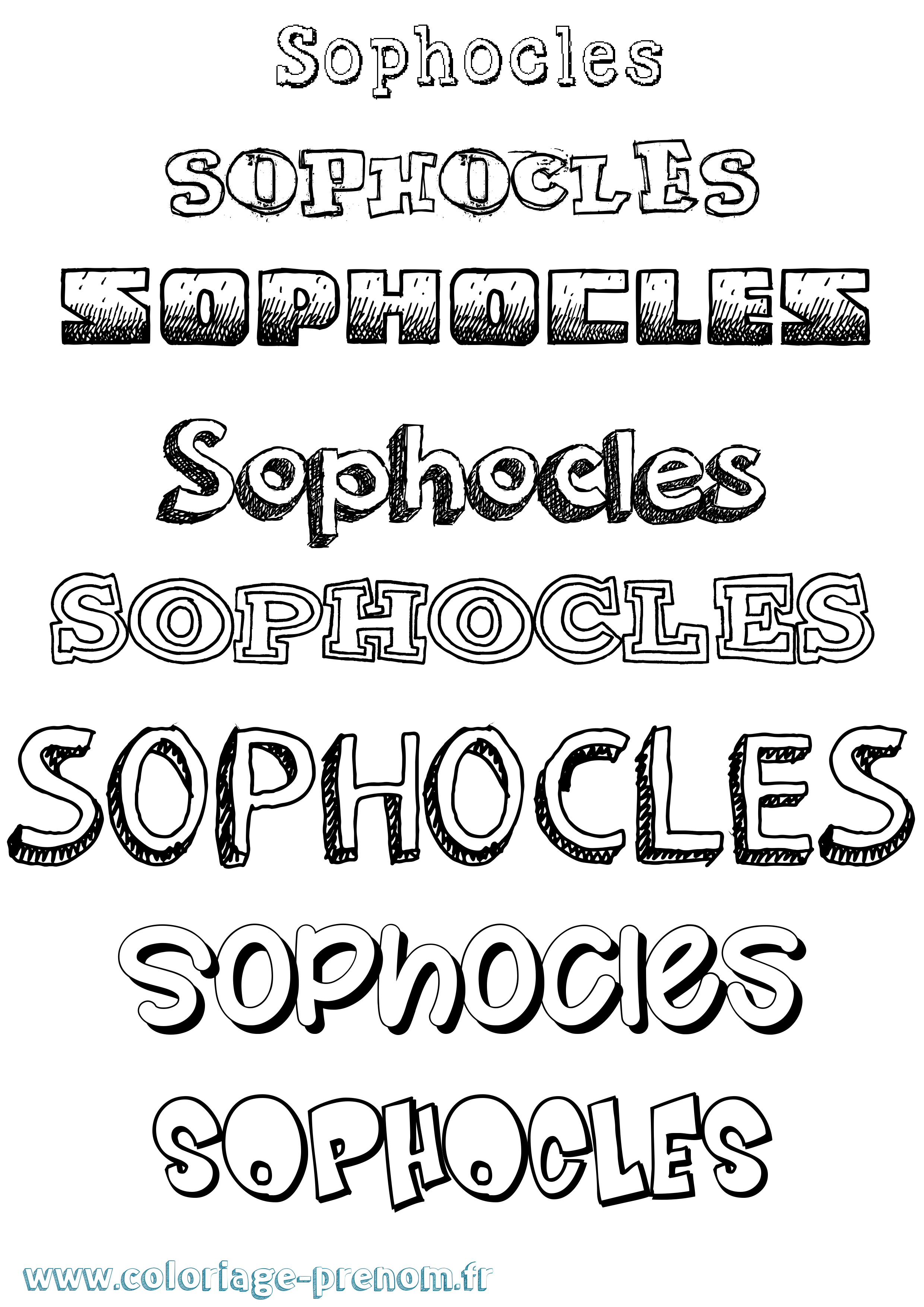 Coloriage Sophocles Dessiné Coloriage prénom Sophocles Dessiné