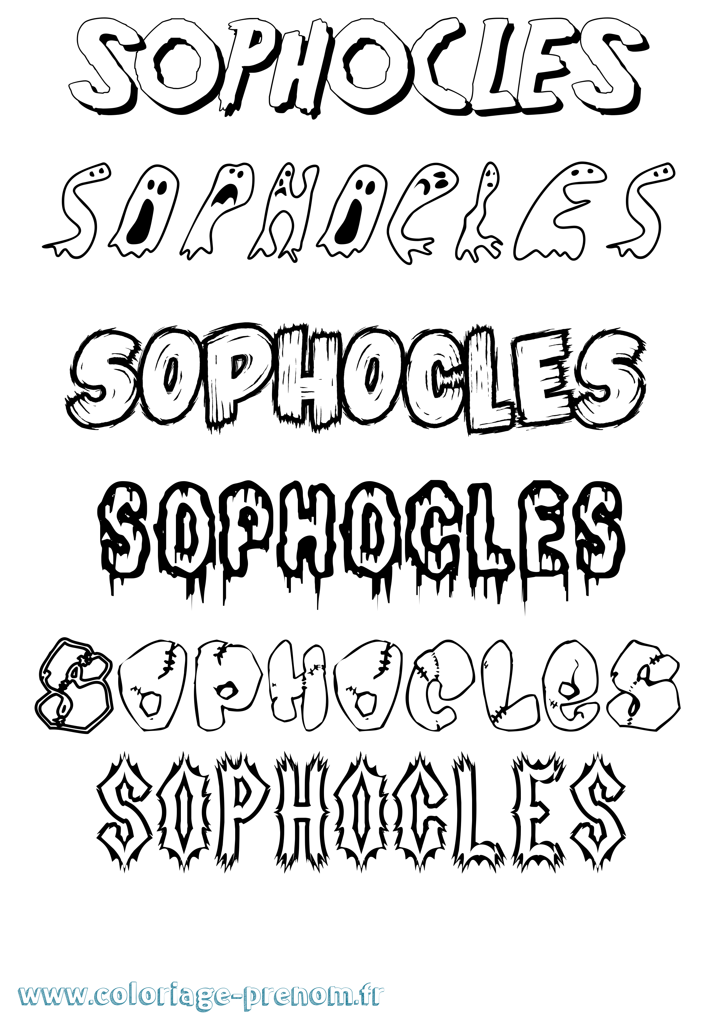 Coloriage Sophocles Frisson Coloriage prénom Sophocles Frisson