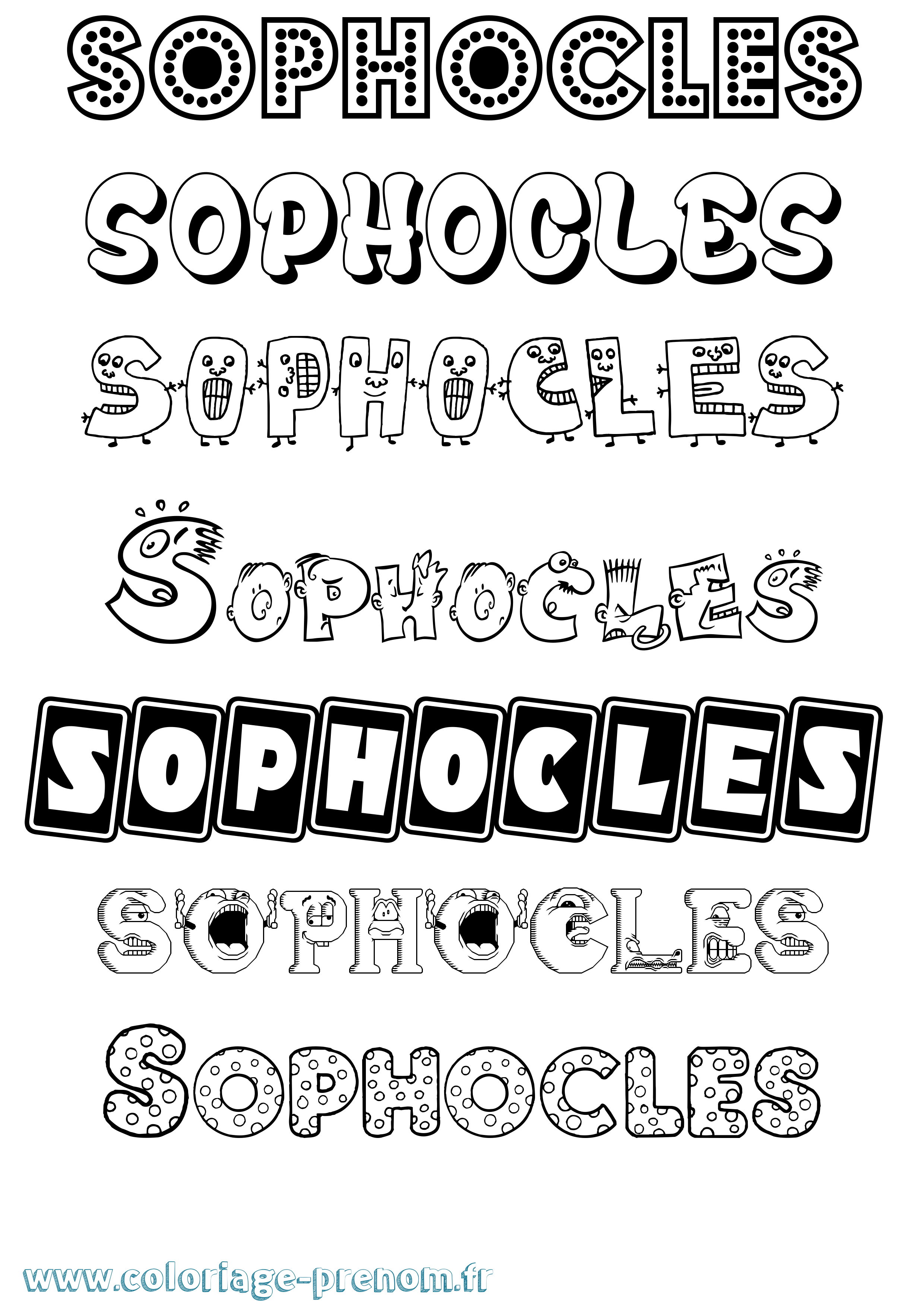 Coloriage Sophocles Fun Coloriage prénom Sophocles Fun