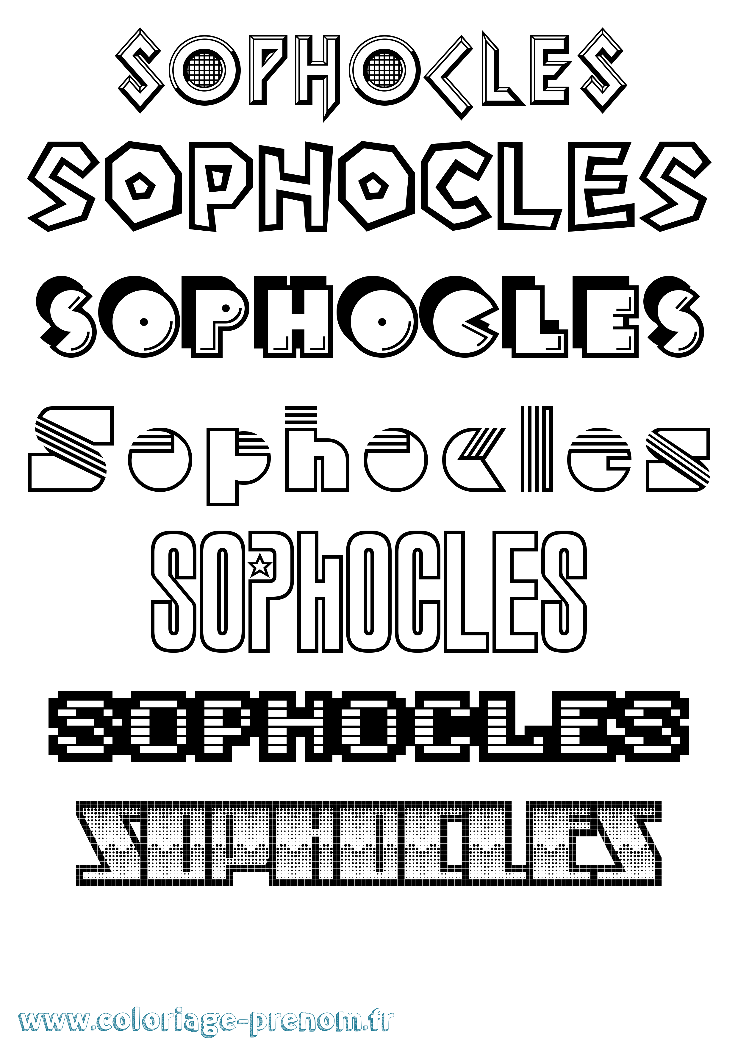 Coloriage Sophocles Jeux Vidéos Coloriage prénom Sophocles Jeux Vidéos