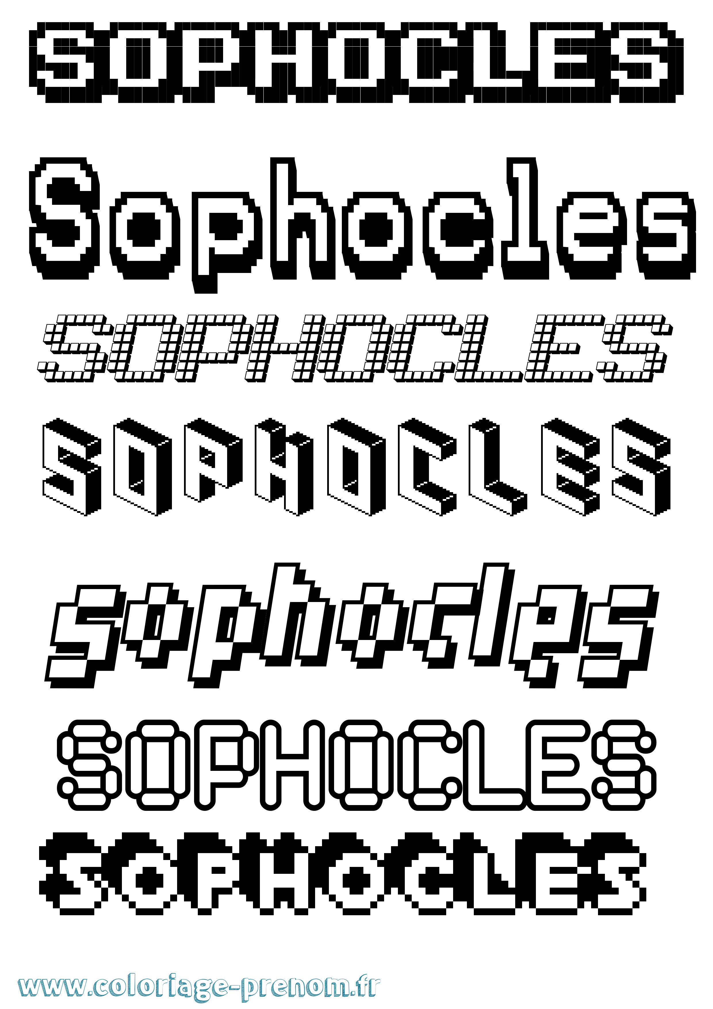 Coloriage Sophocles Pixel Coloriage prénom Sophocles Pixel