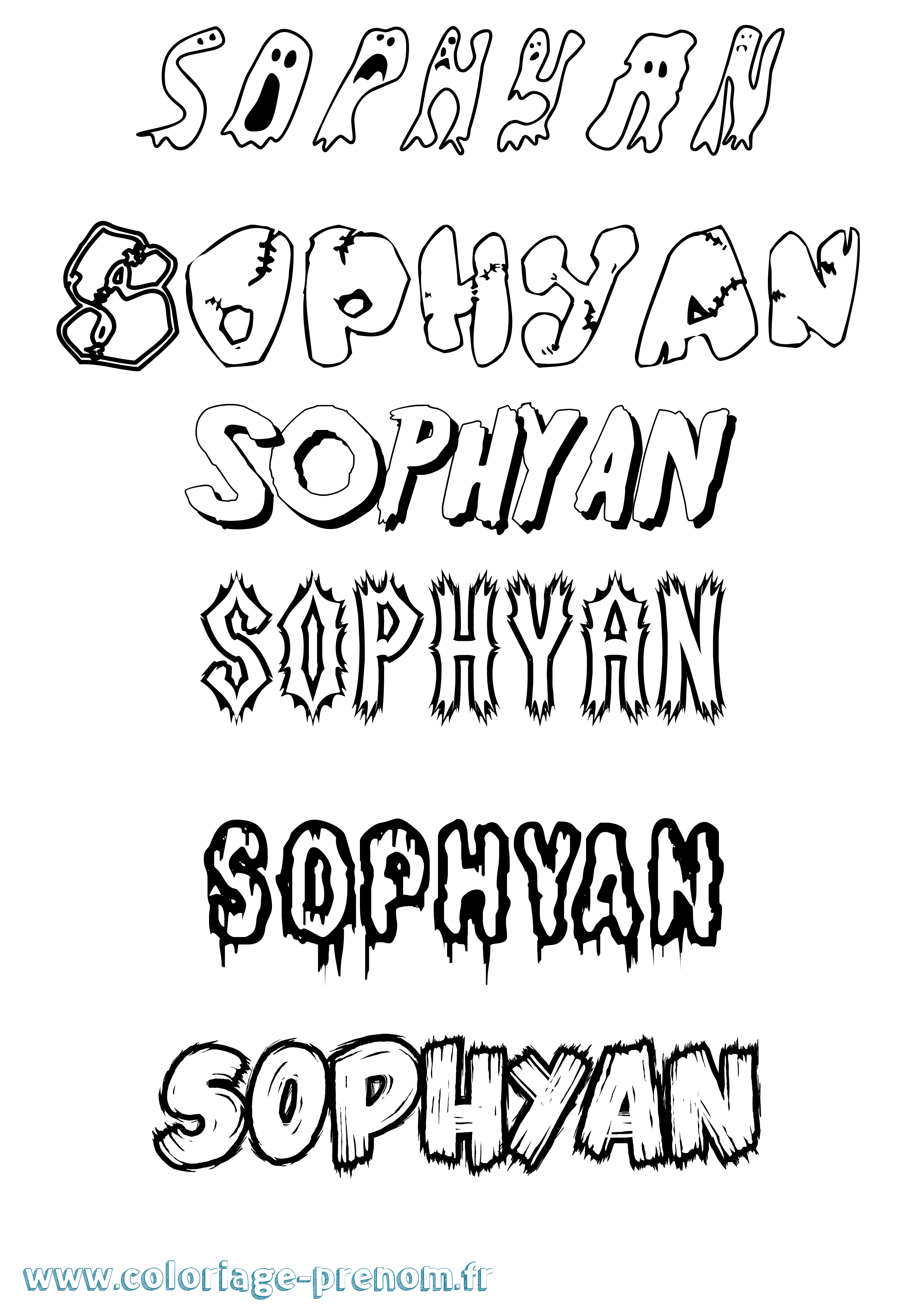 Coloriage Sophyan Frisson Coloriage prénom Sophyan Frisson