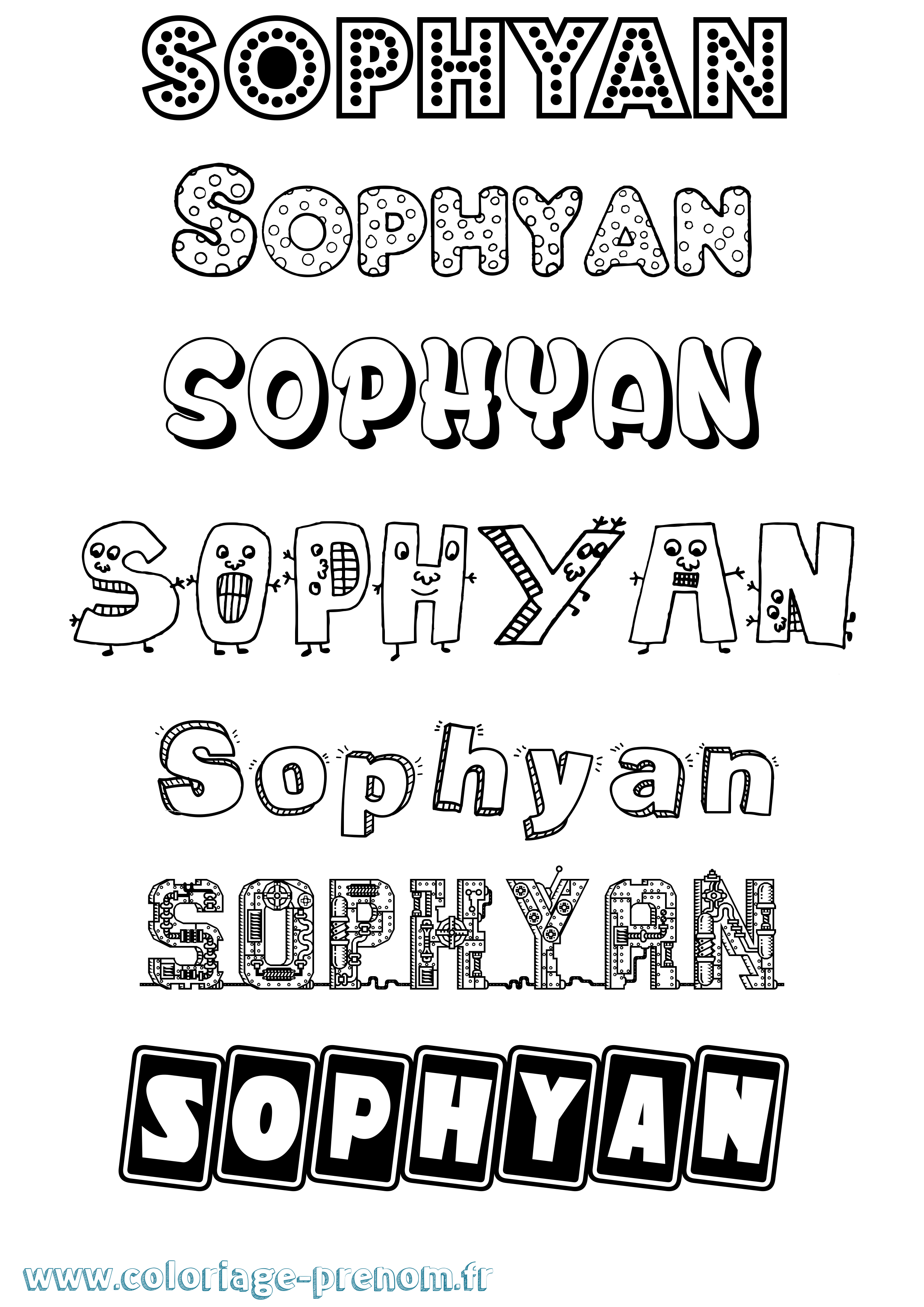 Coloriage Sophyan Fun Coloriage prénom Sophyan Fun
