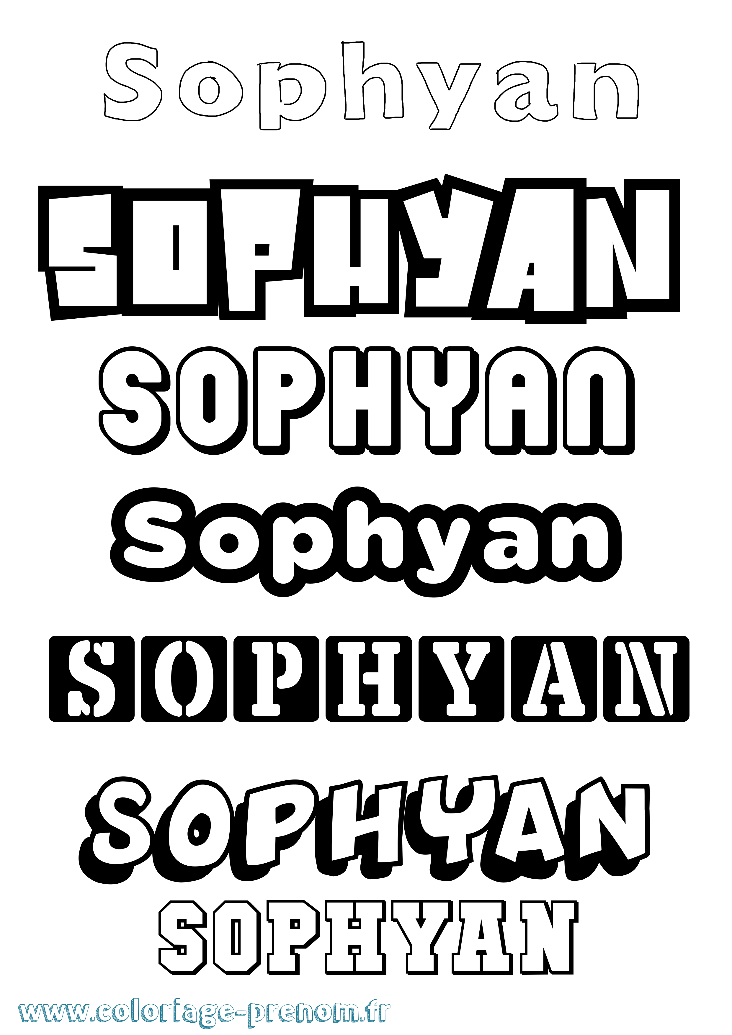 Coloriage Sophyan Simple Coloriage prénom Sophyan Simple