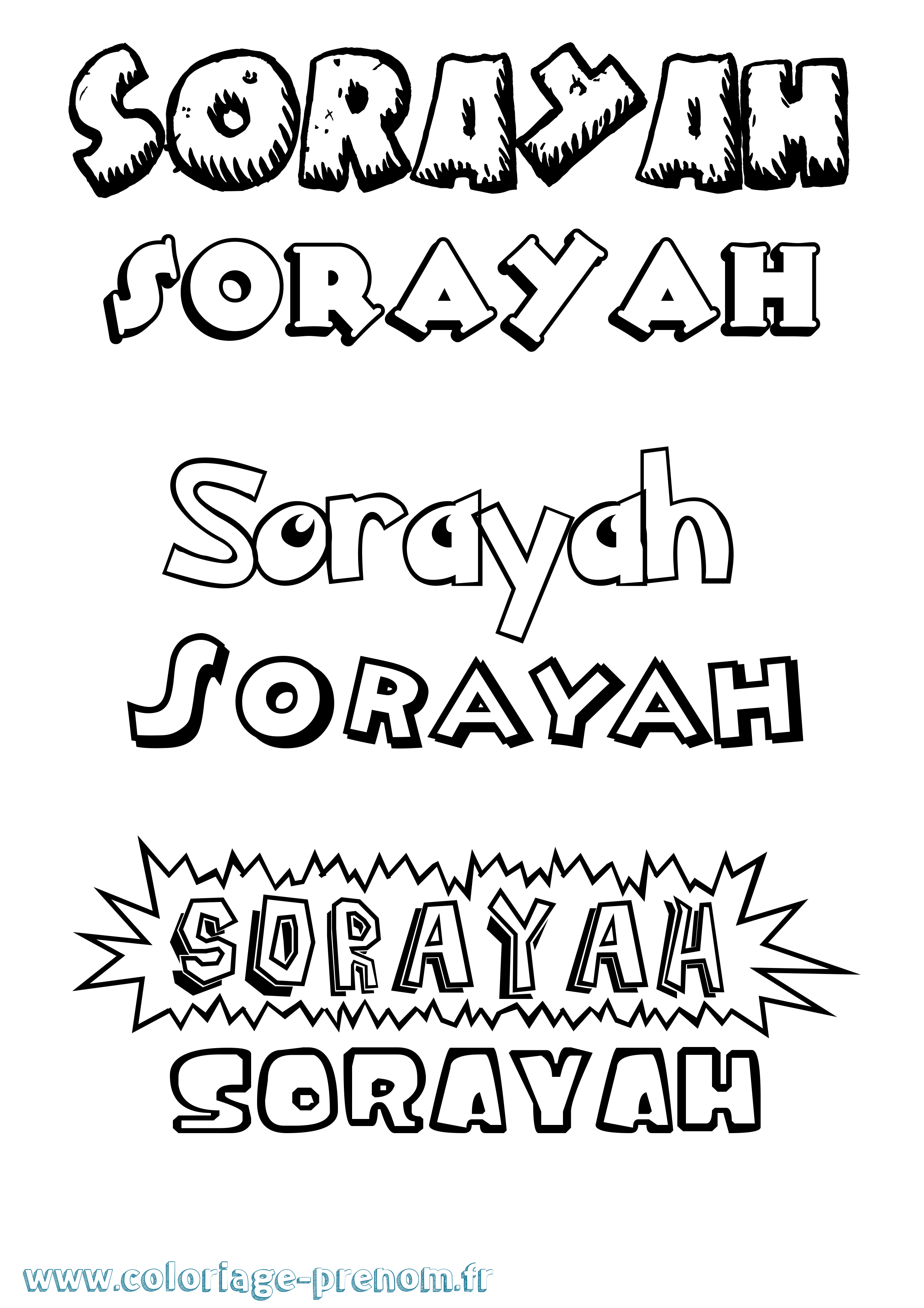 Coloriage Sorayah Dessin Animé Coloriage prénom Sorayah Dessin Animé