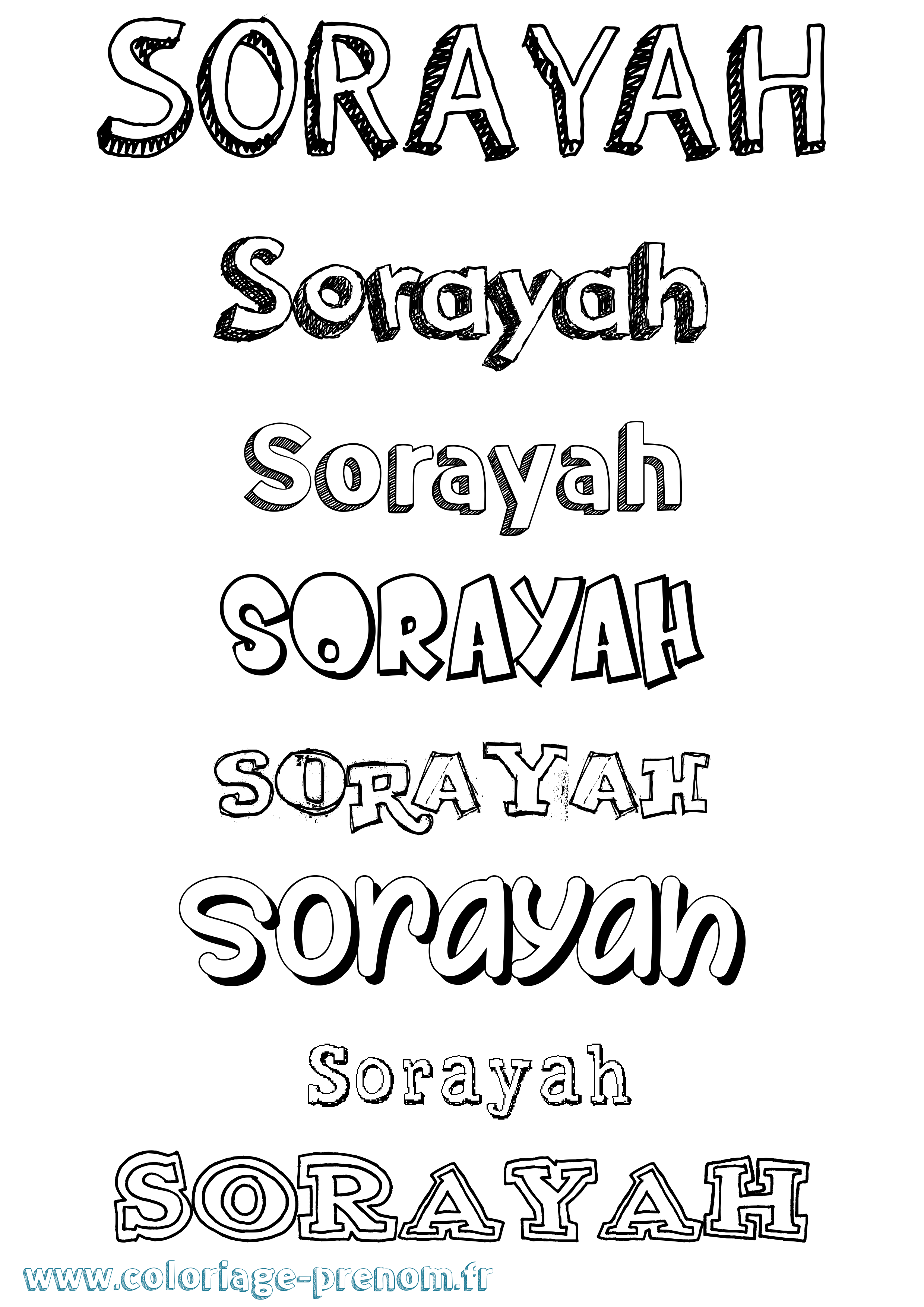 Coloriage Sorayah Dessiné Coloriage prénom Sorayah Dessiné