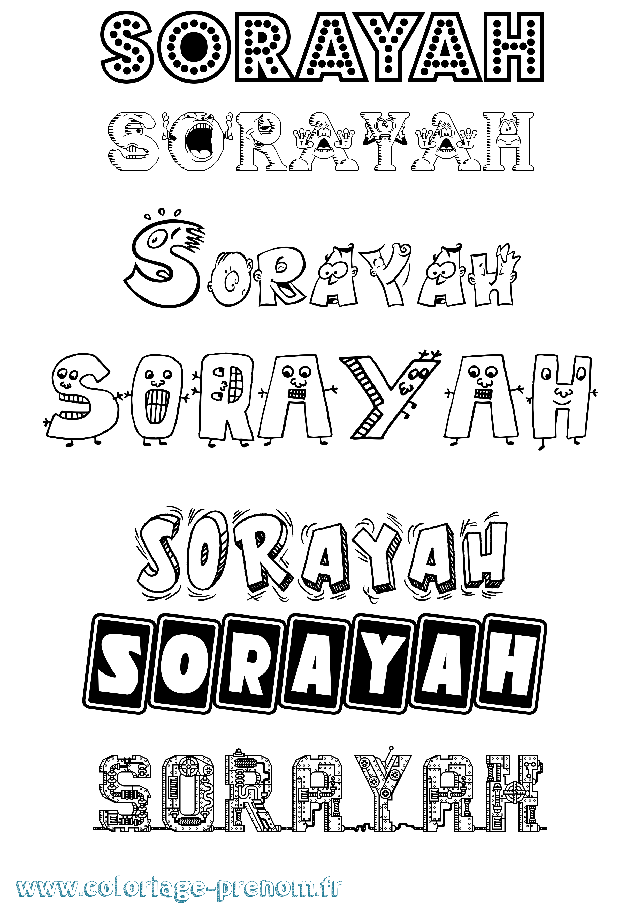 Coloriage Sorayah Fun Coloriage prénom Sorayah Fun