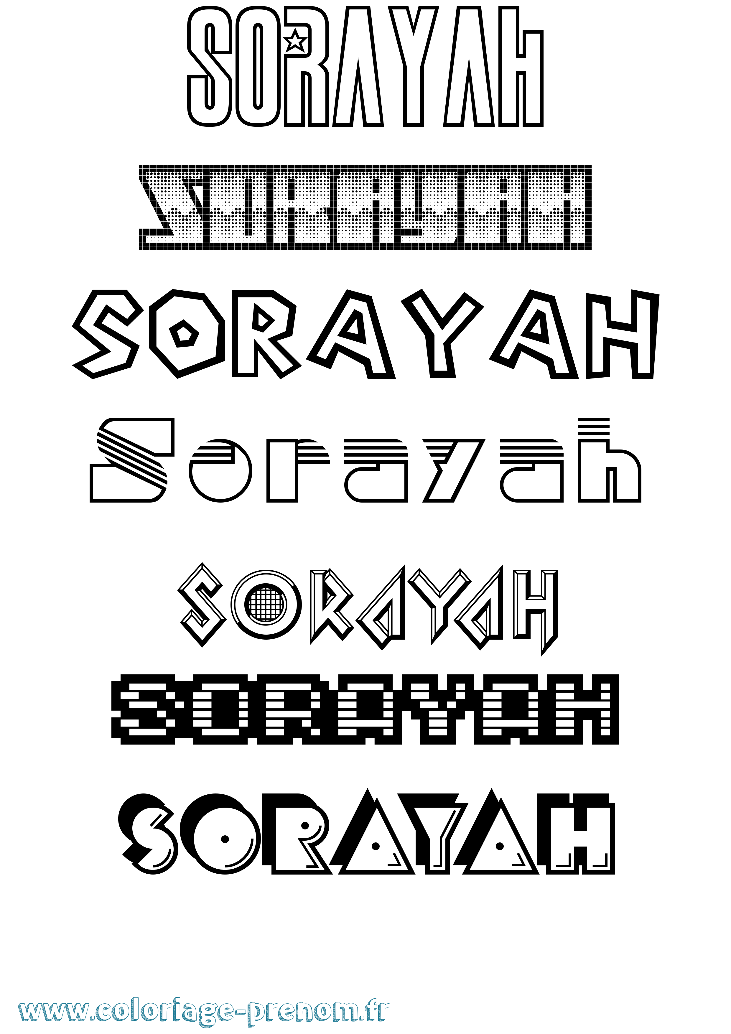 Coloriage Sorayah Jeux Vidéos Coloriage prénom Sorayah Jeux Vidéos