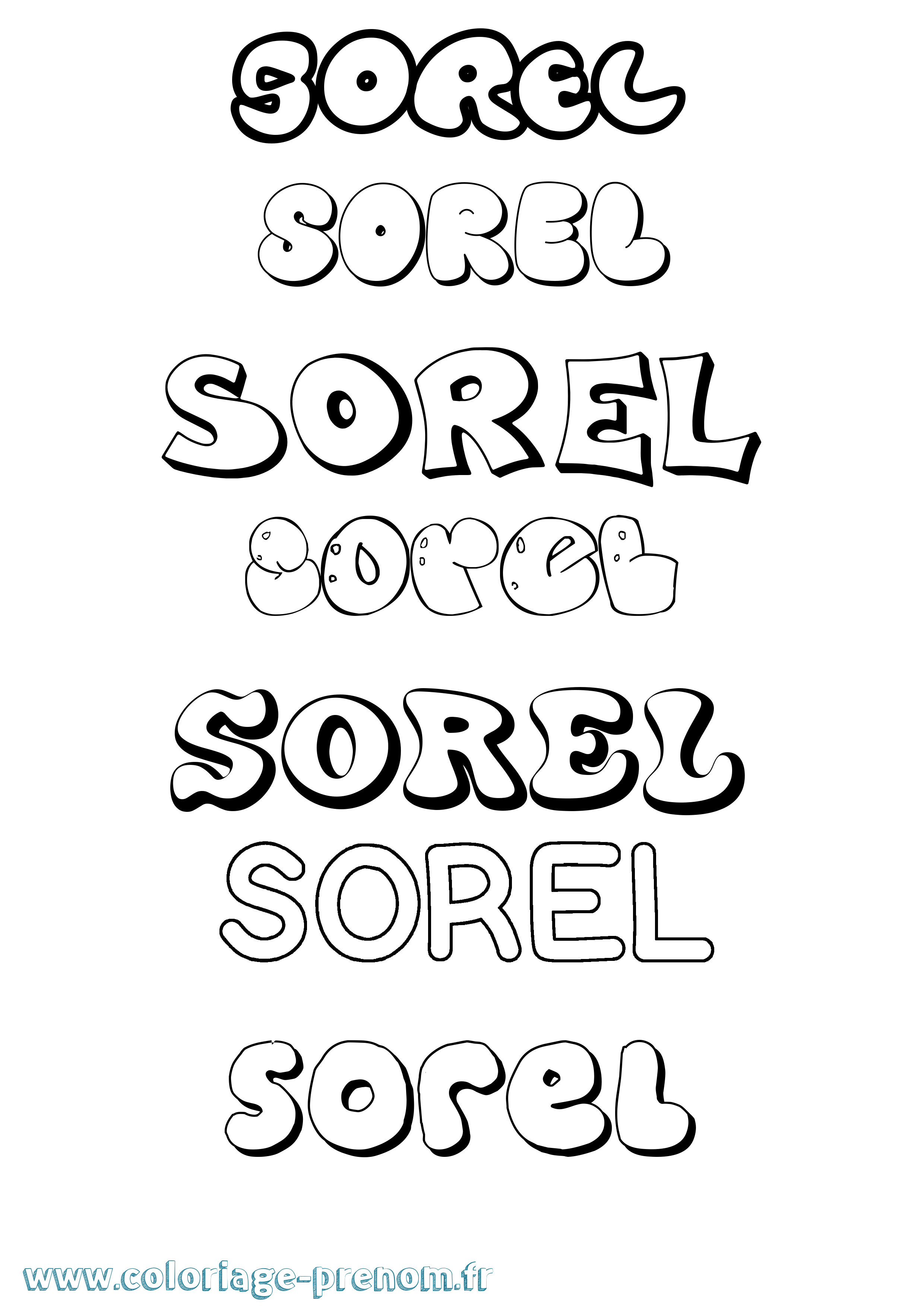 Coloriage Sorel Bubble Coloriage prénom Sorel Bubble