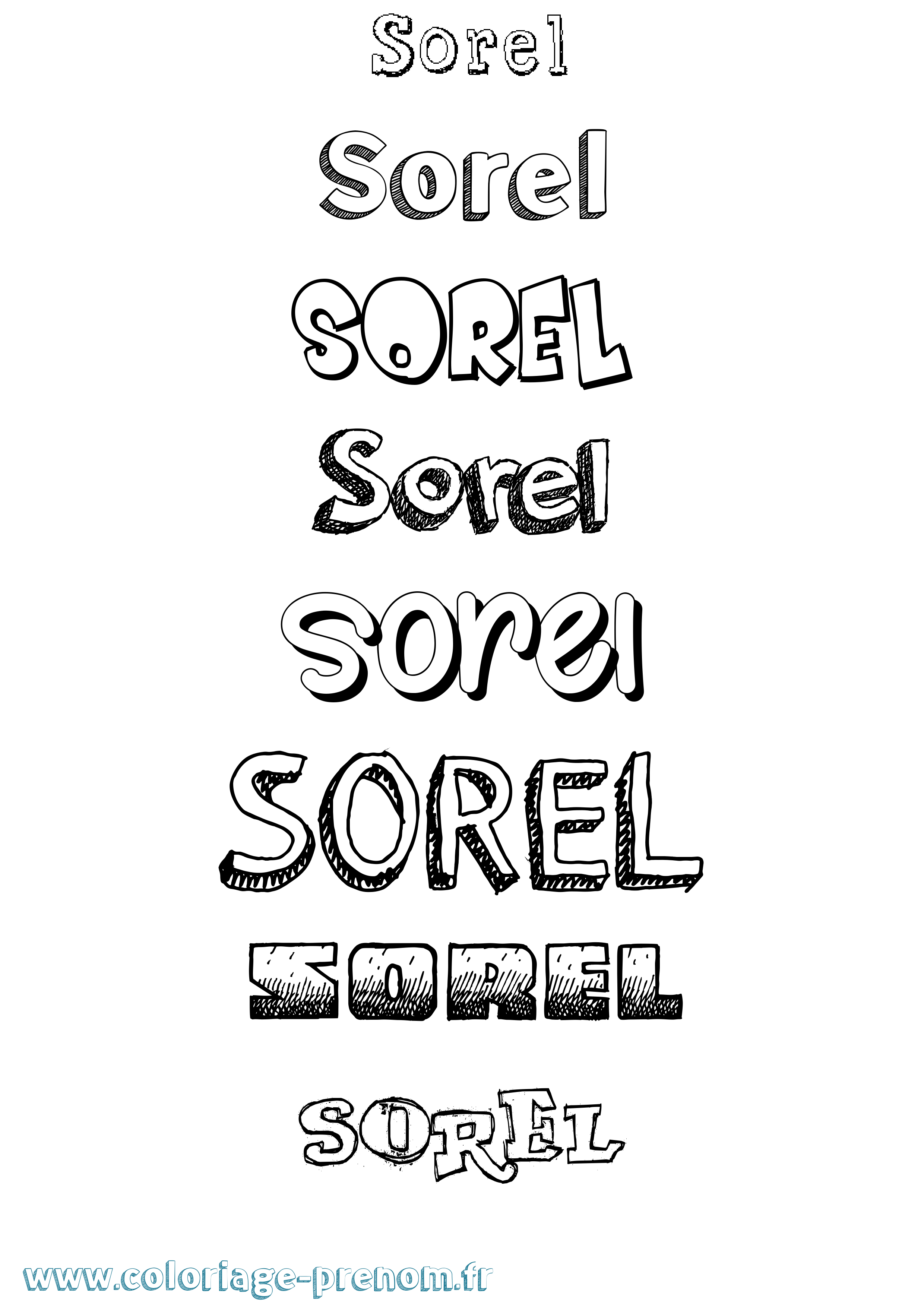 Coloriage Sorel Dessiné Coloriage prénom Sorel Dessiné
