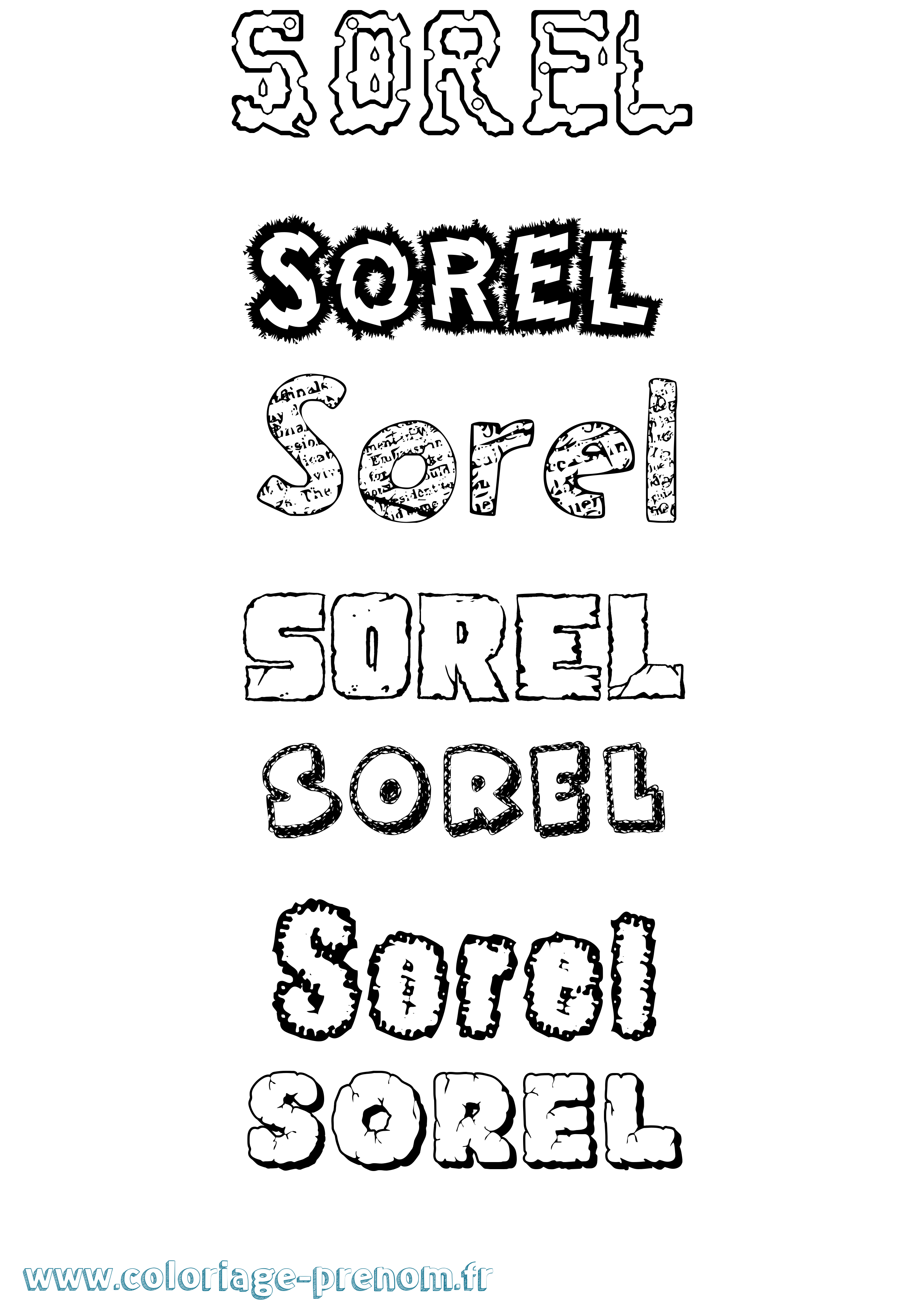 Coloriage Sorel Destructuré Coloriage prénom Sorel Destructuré