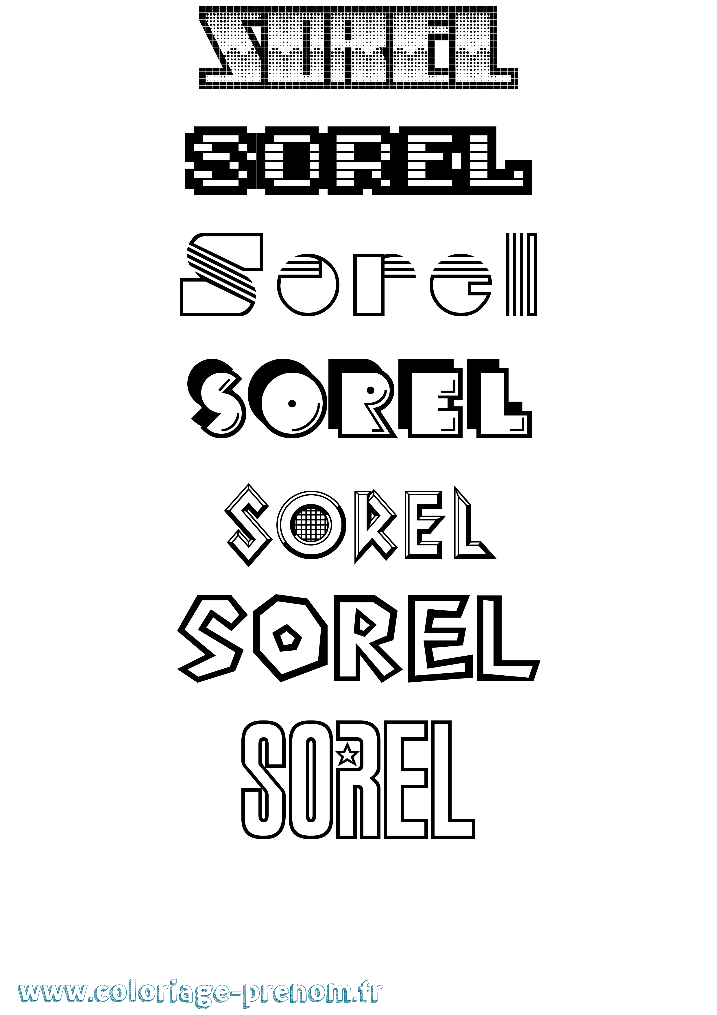 Coloriage Sorel Jeux Vidéos Coloriage prénom Sorel Jeux Vidéos
