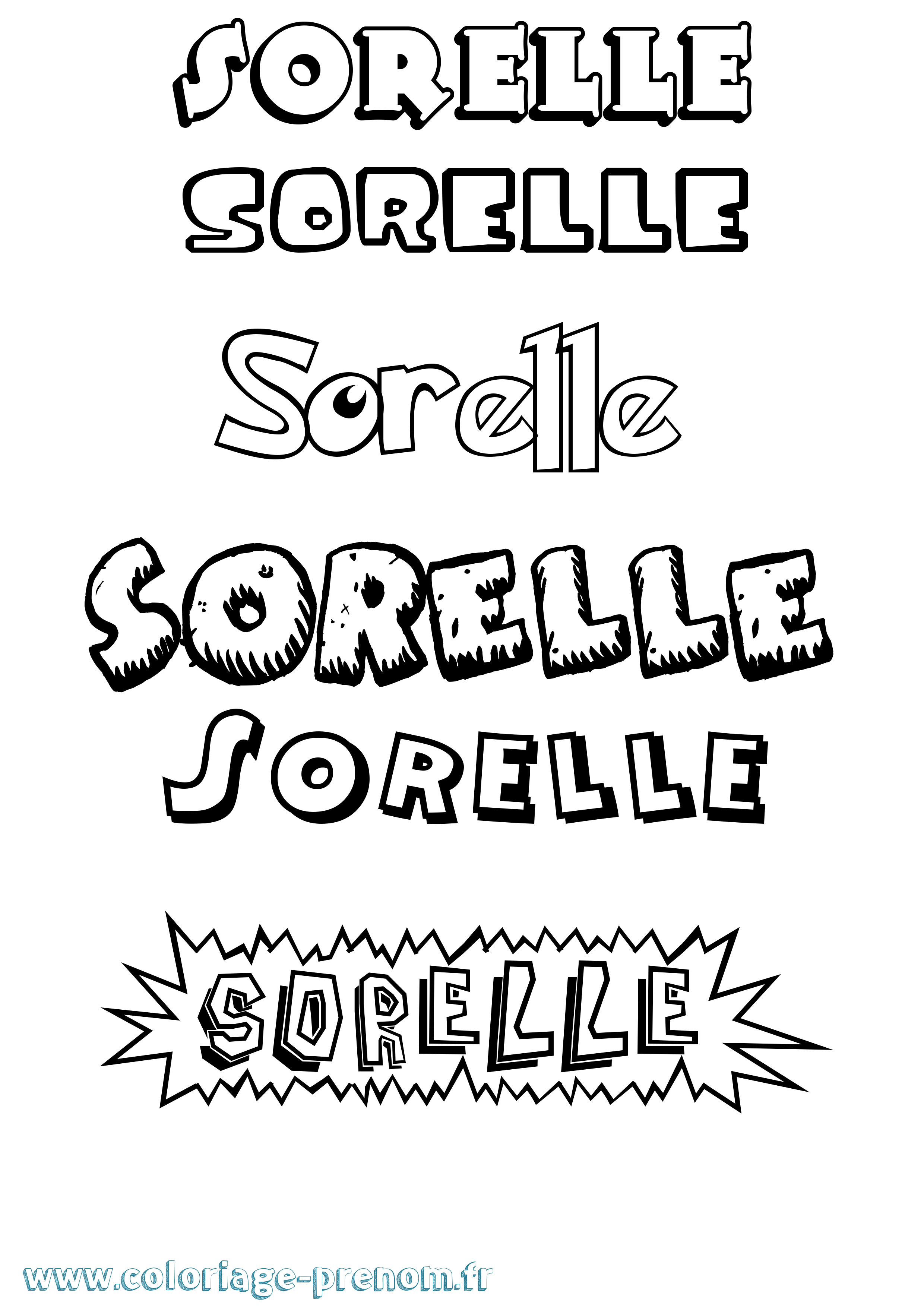Coloriage Sorelle Dessin Animé Coloriage prénom Sorelle Dessin Animé