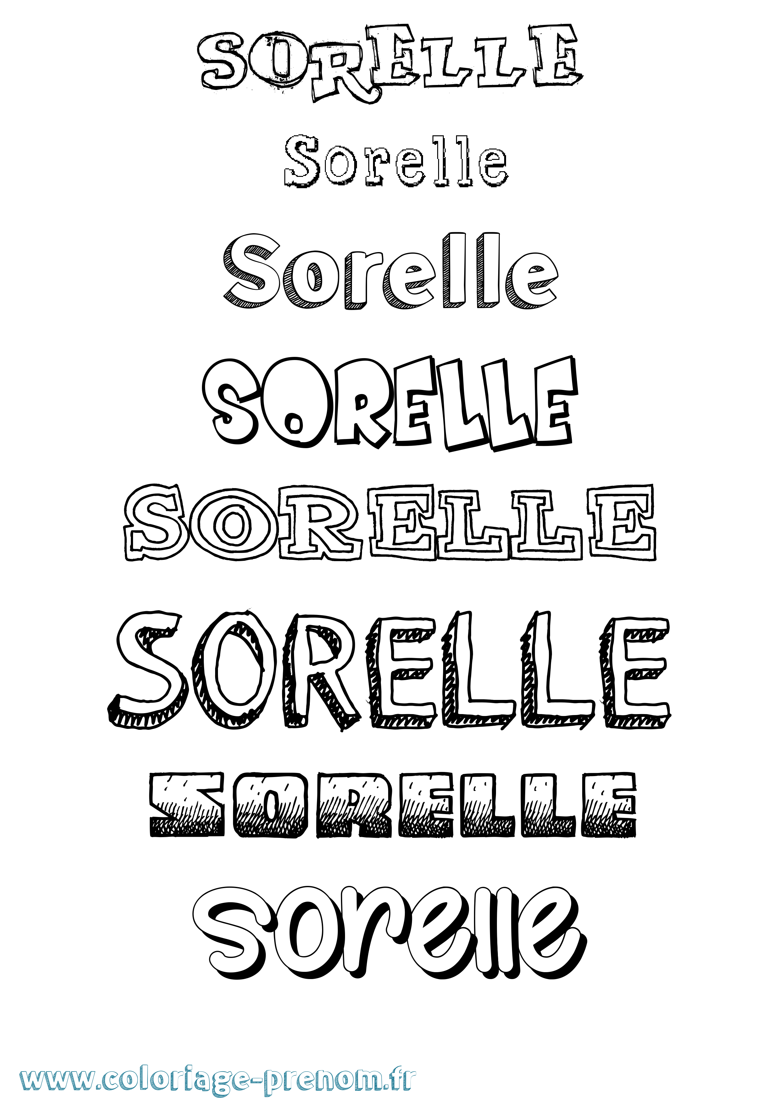 Coloriage Sorelle Dessiné Coloriage prénom Sorelle Dessiné