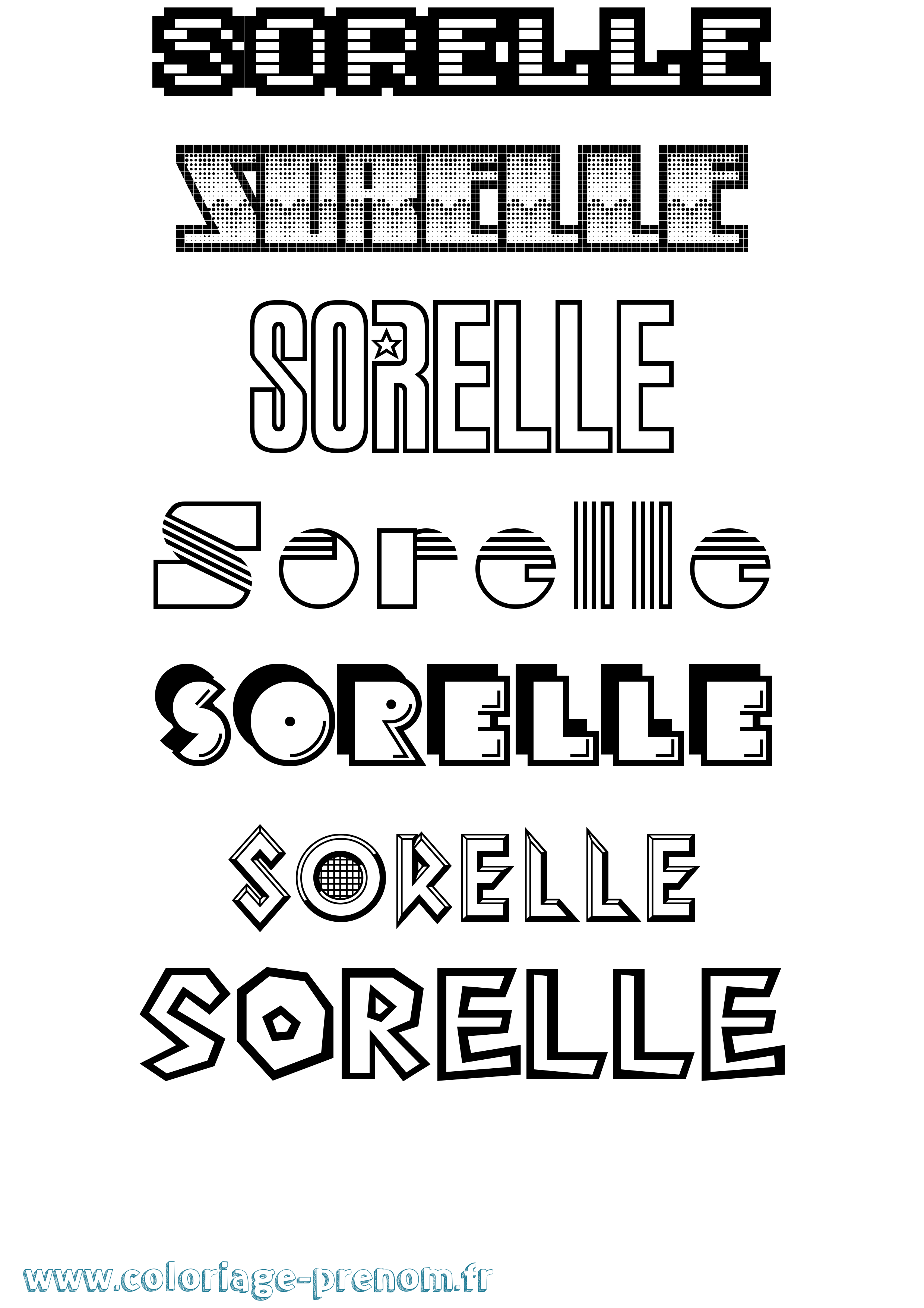 Coloriage Sorelle Jeux Vidéos Coloriage prénom Sorelle Jeux Vidéos