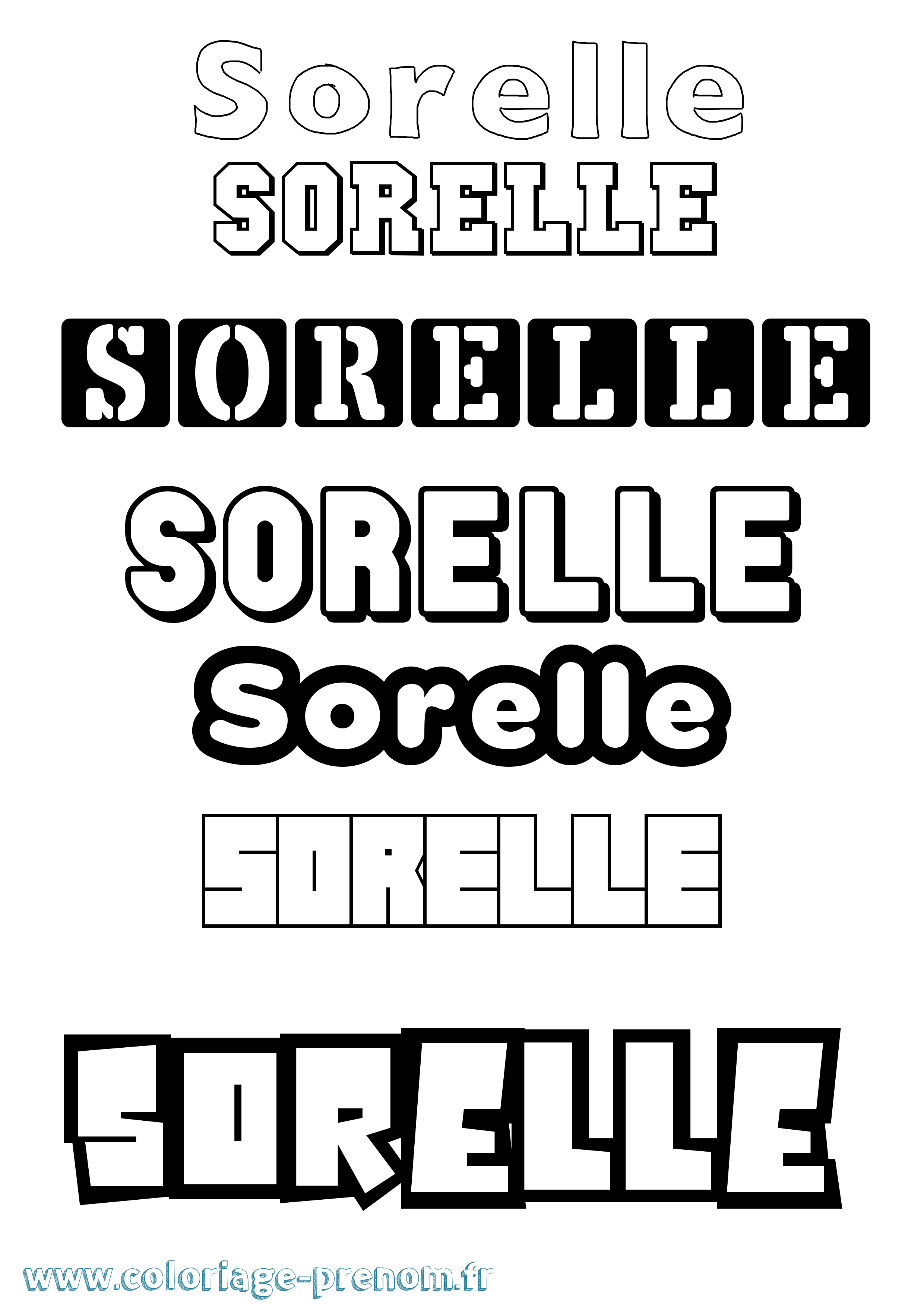 Coloriage Sorelle Simple Coloriage prénom Sorelle Simple