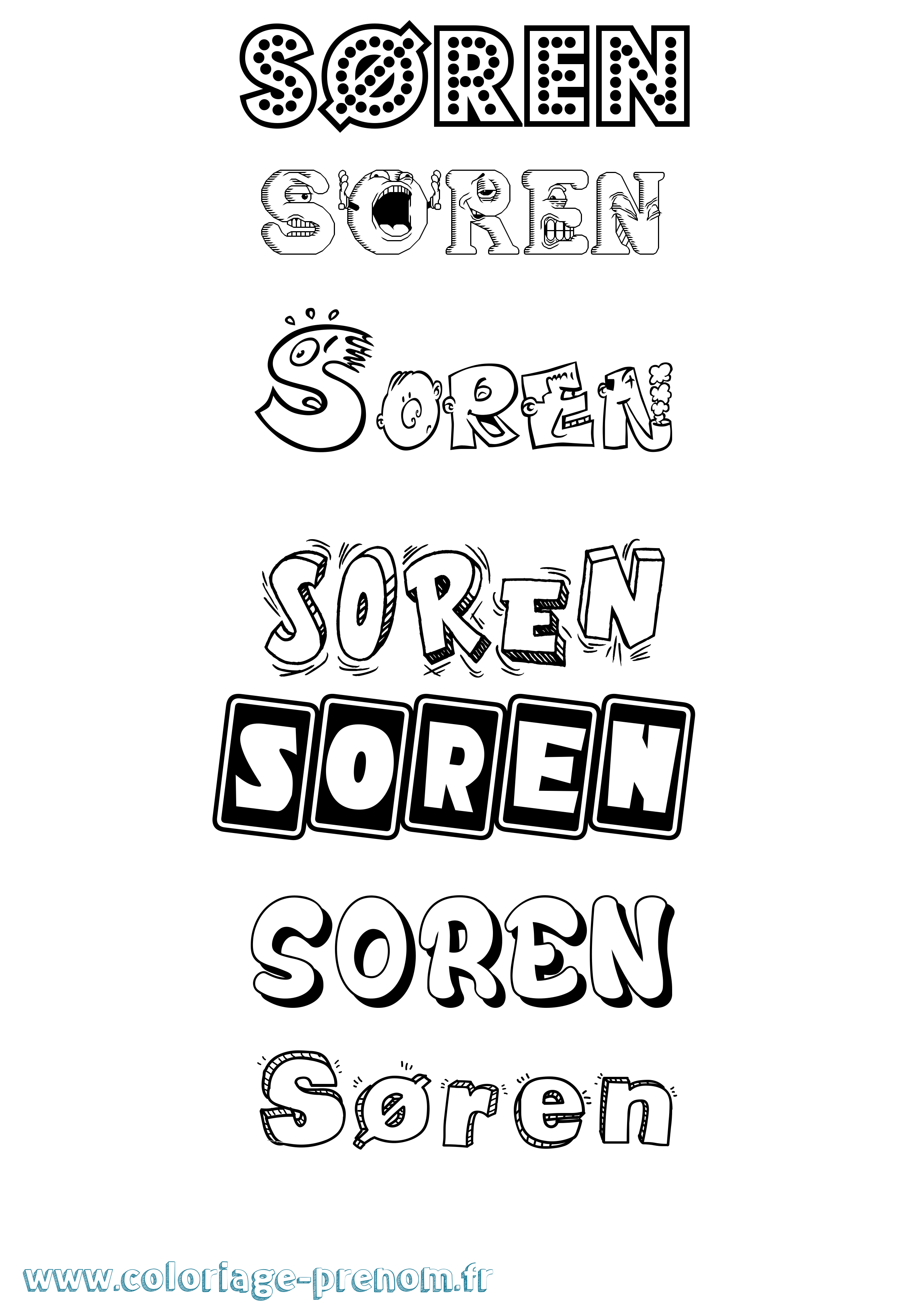 Coloriage Søren Fun Coloriage prénom Søren Fun