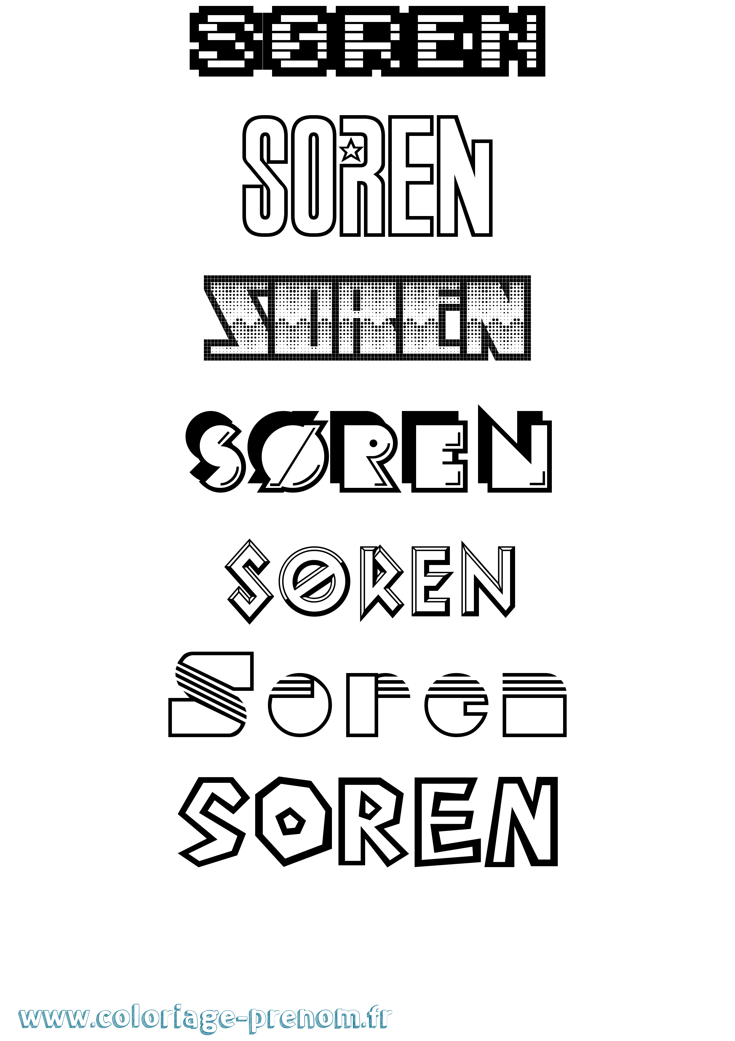 Coloriage Søren Jeux Vidéos Coloriage prénom Søren Jeux Vidéos
