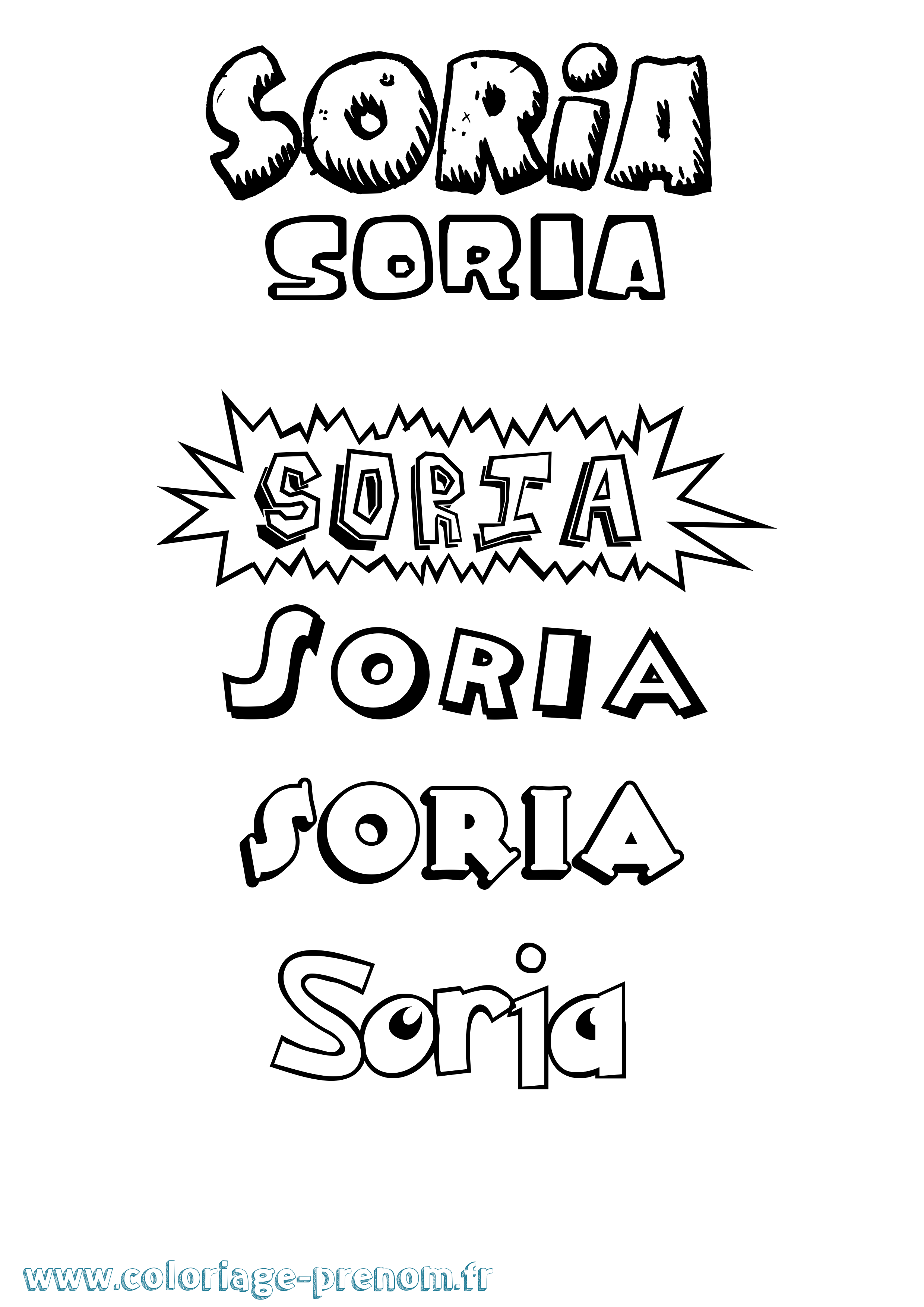 Coloriage Soria Dessin Animé Coloriage prénom Soria Dessin Animé