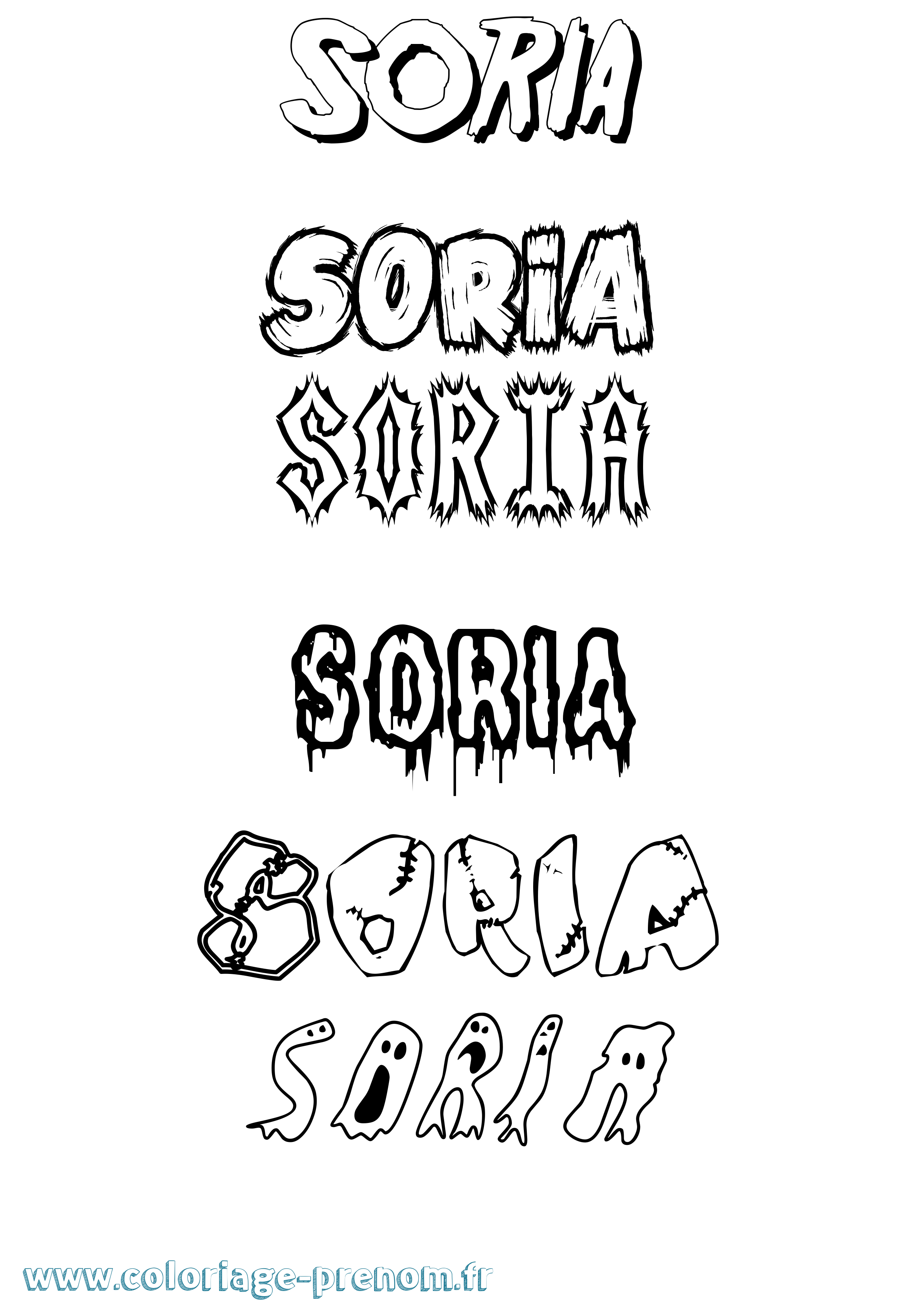 Coloriage Soria Frisson Coloriage prénom Soria Frisson