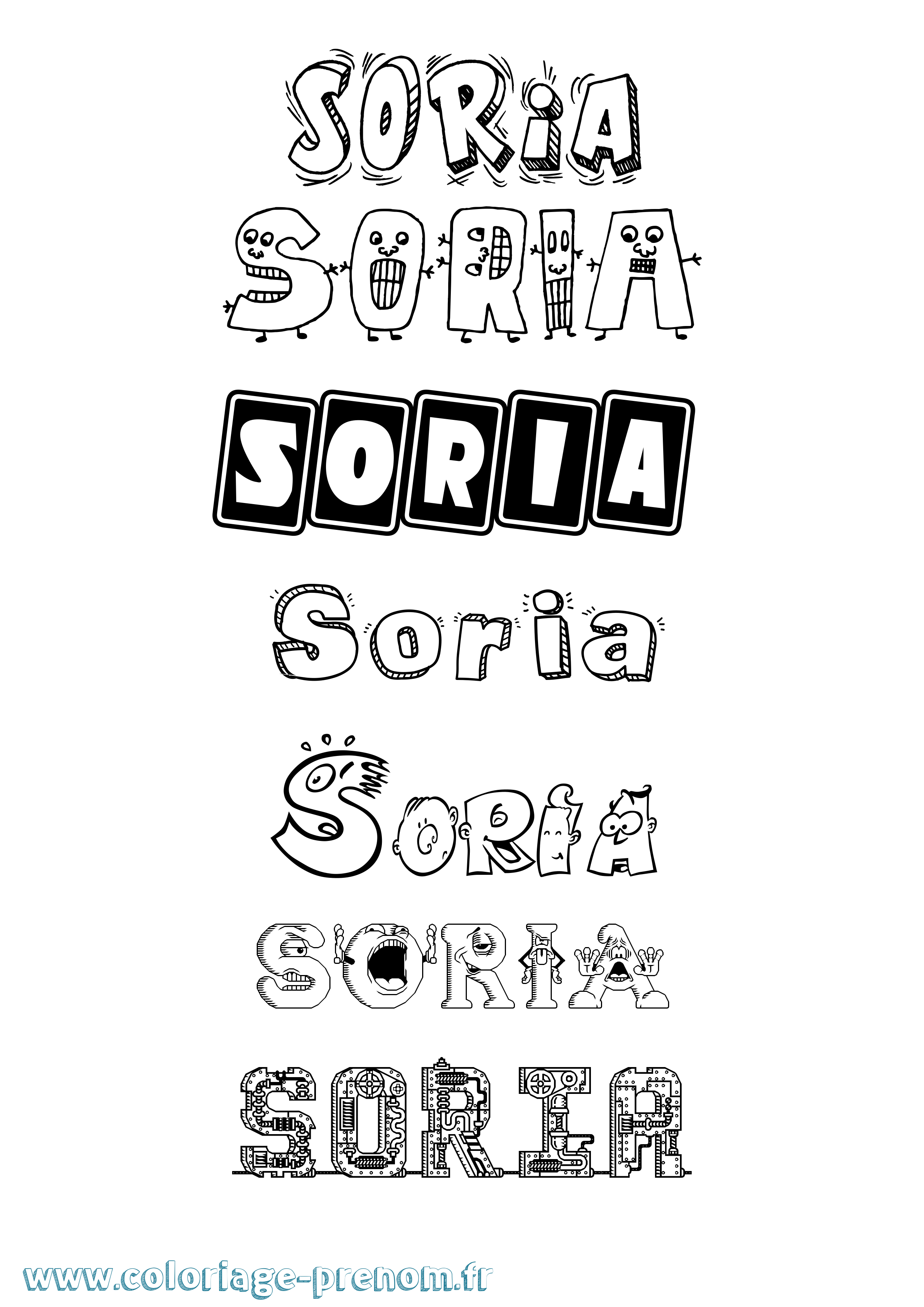 Coloriage Soria Fun Coloriage prénom Soria Fun