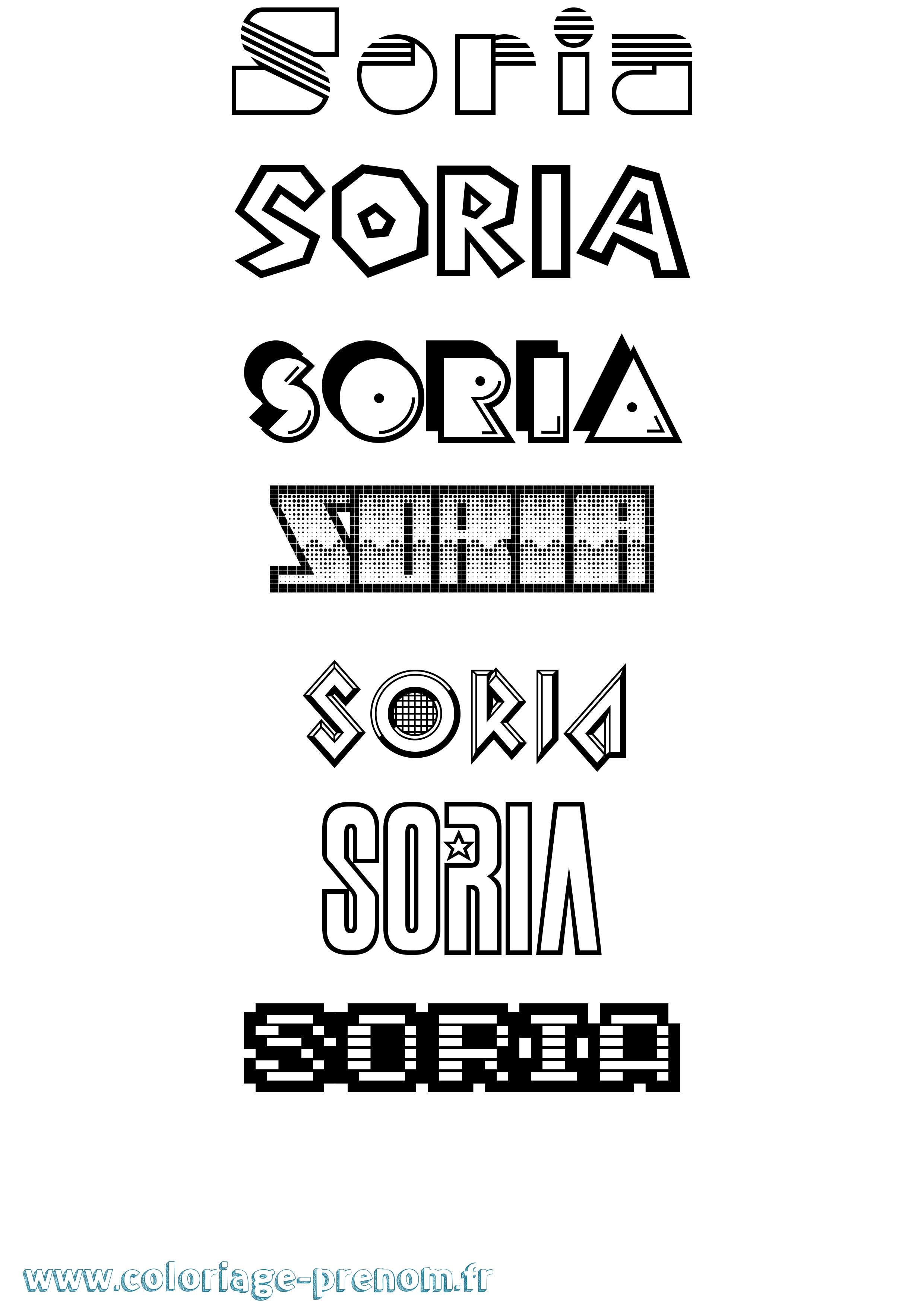Coloriage Soria Jeux Vidéos Coloriage prénom Soria Jeux Vidéos