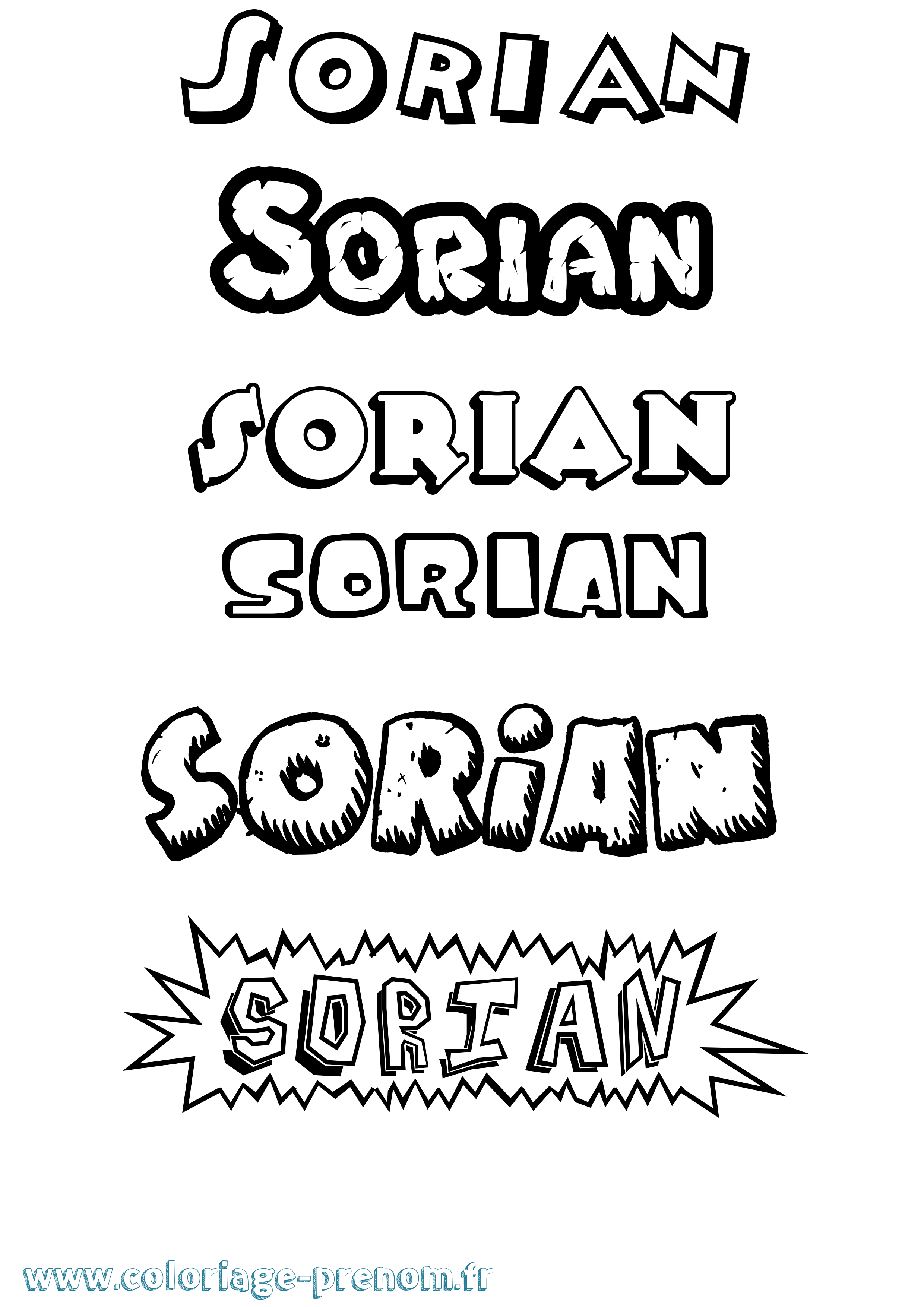 Coloriage Sorian Dessin Animé Coloriage prénom Sorian Dessin Animé