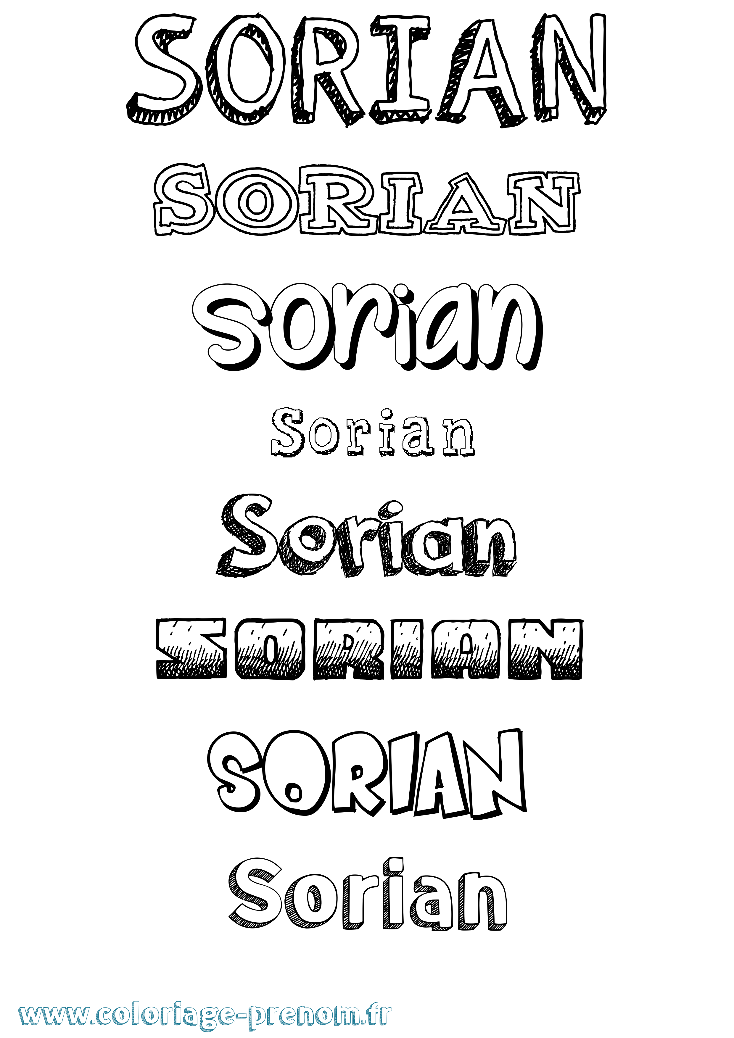 Coloriage Sorian Dessiné Coloriage prénom Sorian Dessiné