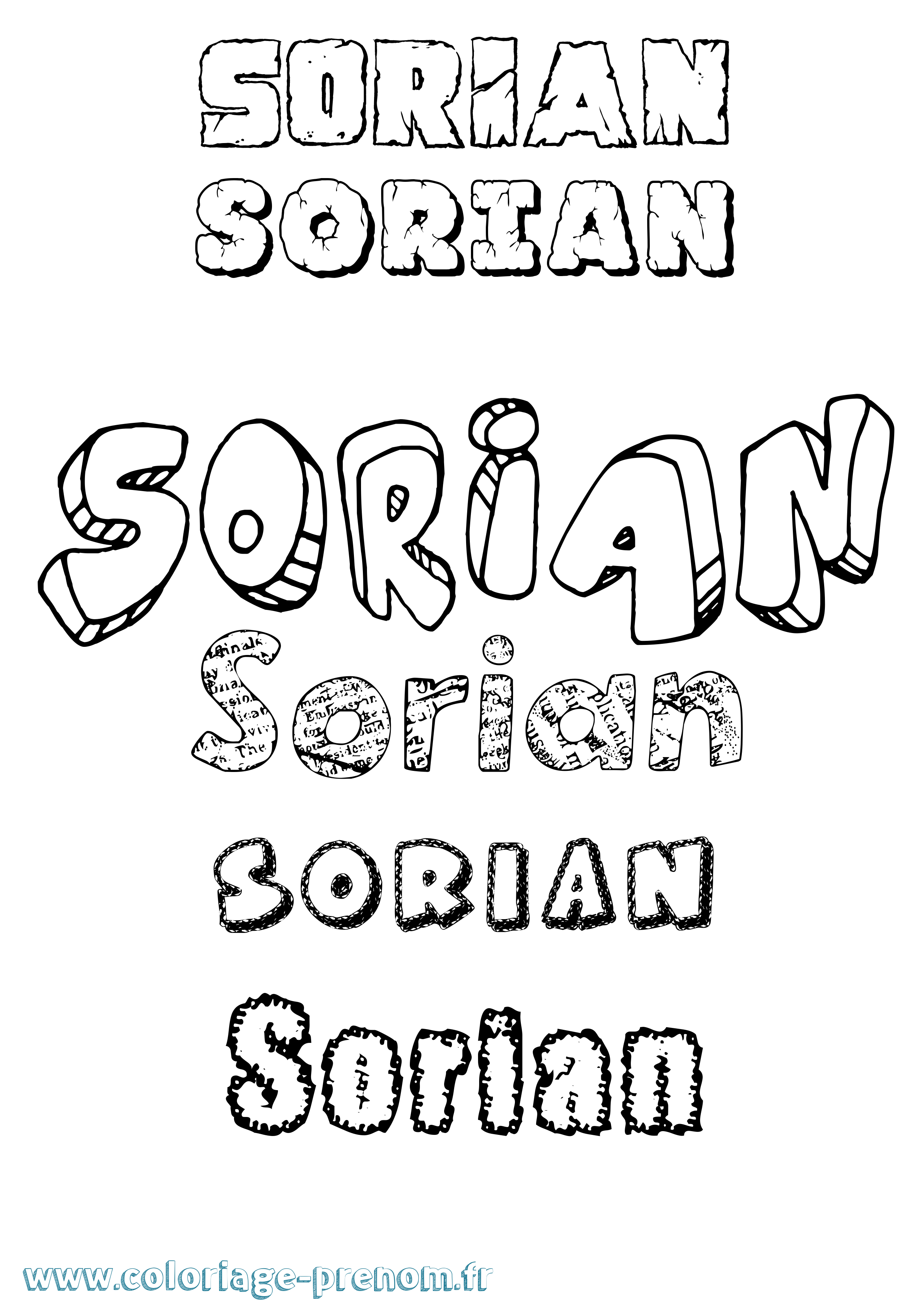 Coloriage Sorian Destructuré Coloriage prénom Sorian Destructuré